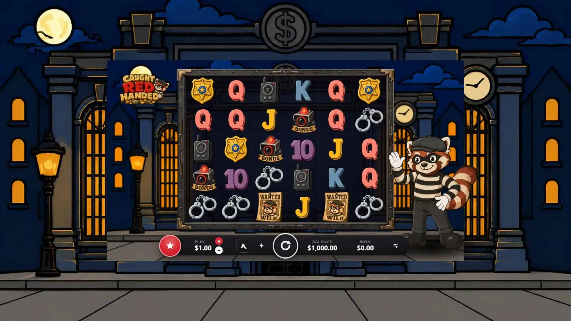 Caught Red Handed slot gameplay reels