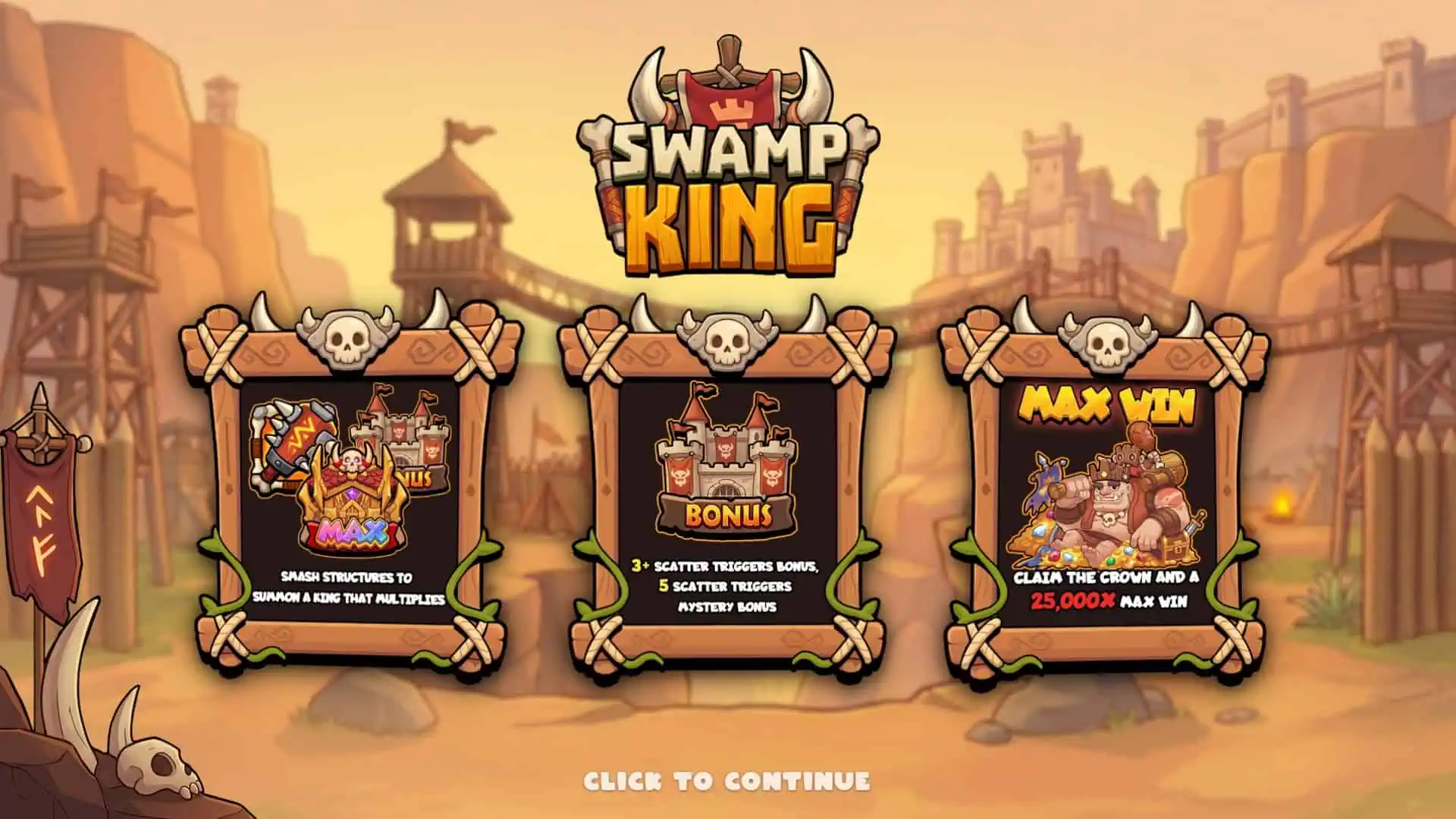 Swamp King slot intro screen