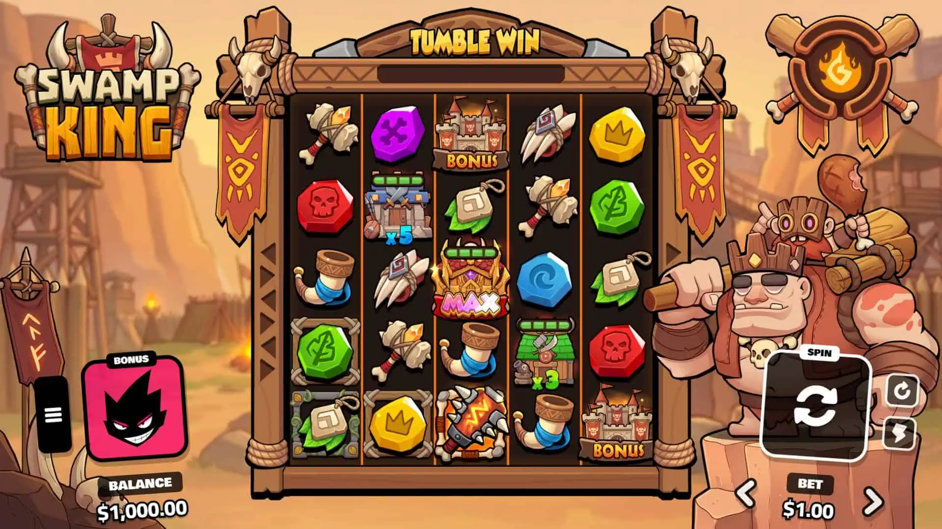 Swamp King slot gameplay reels