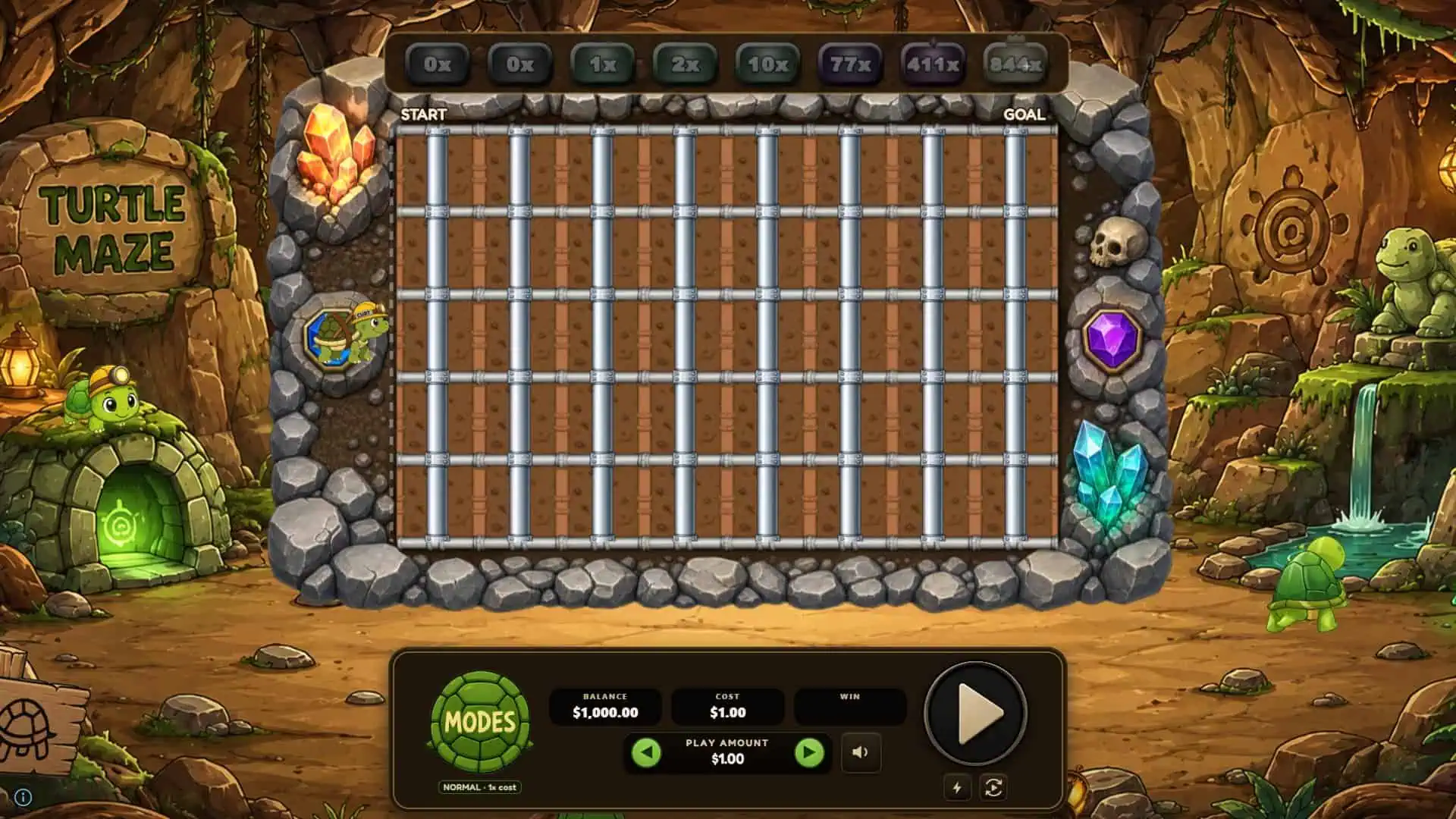 Turtle Maze slot gameplay reels