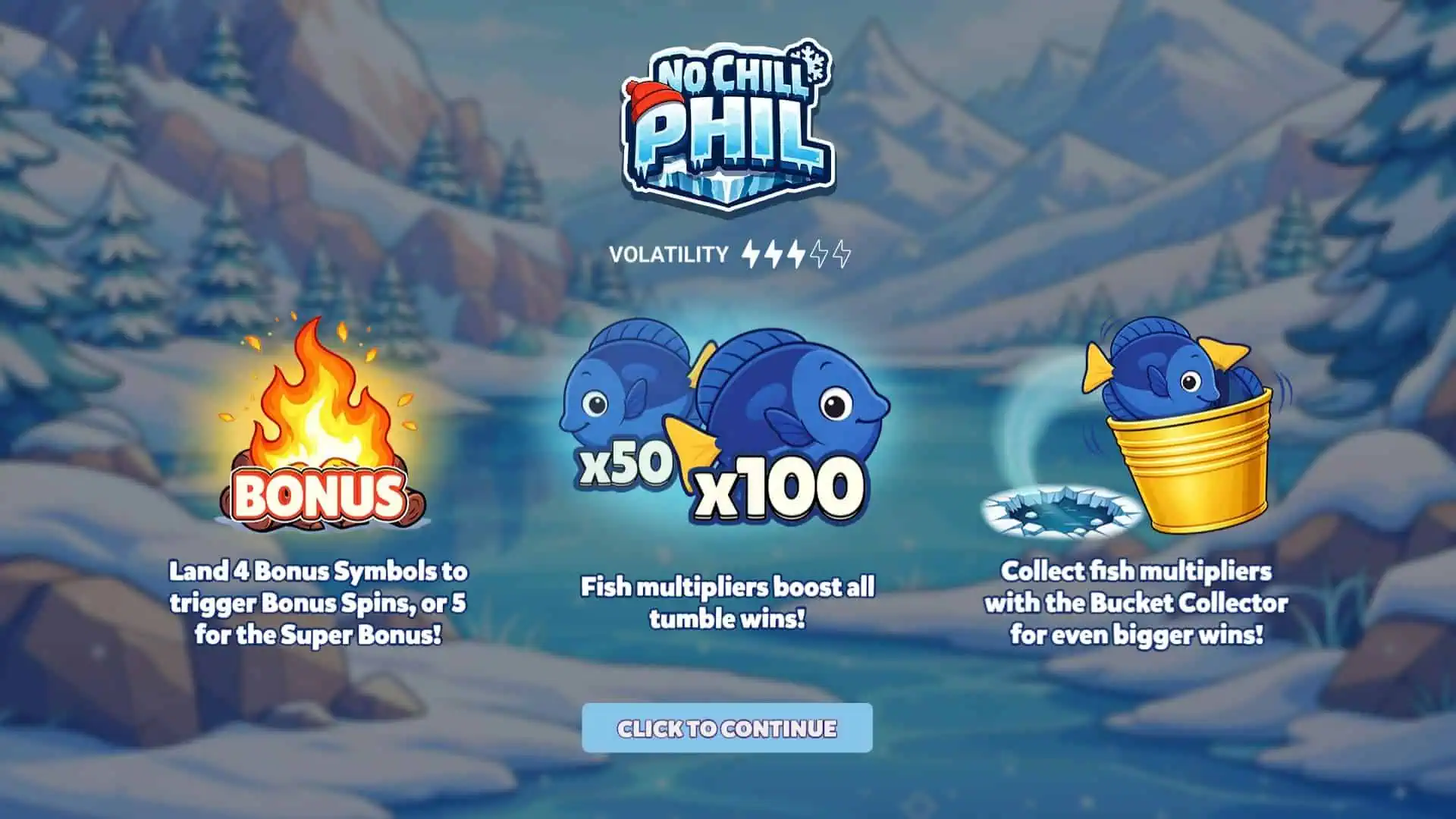 No Chill Phil slot intro screen