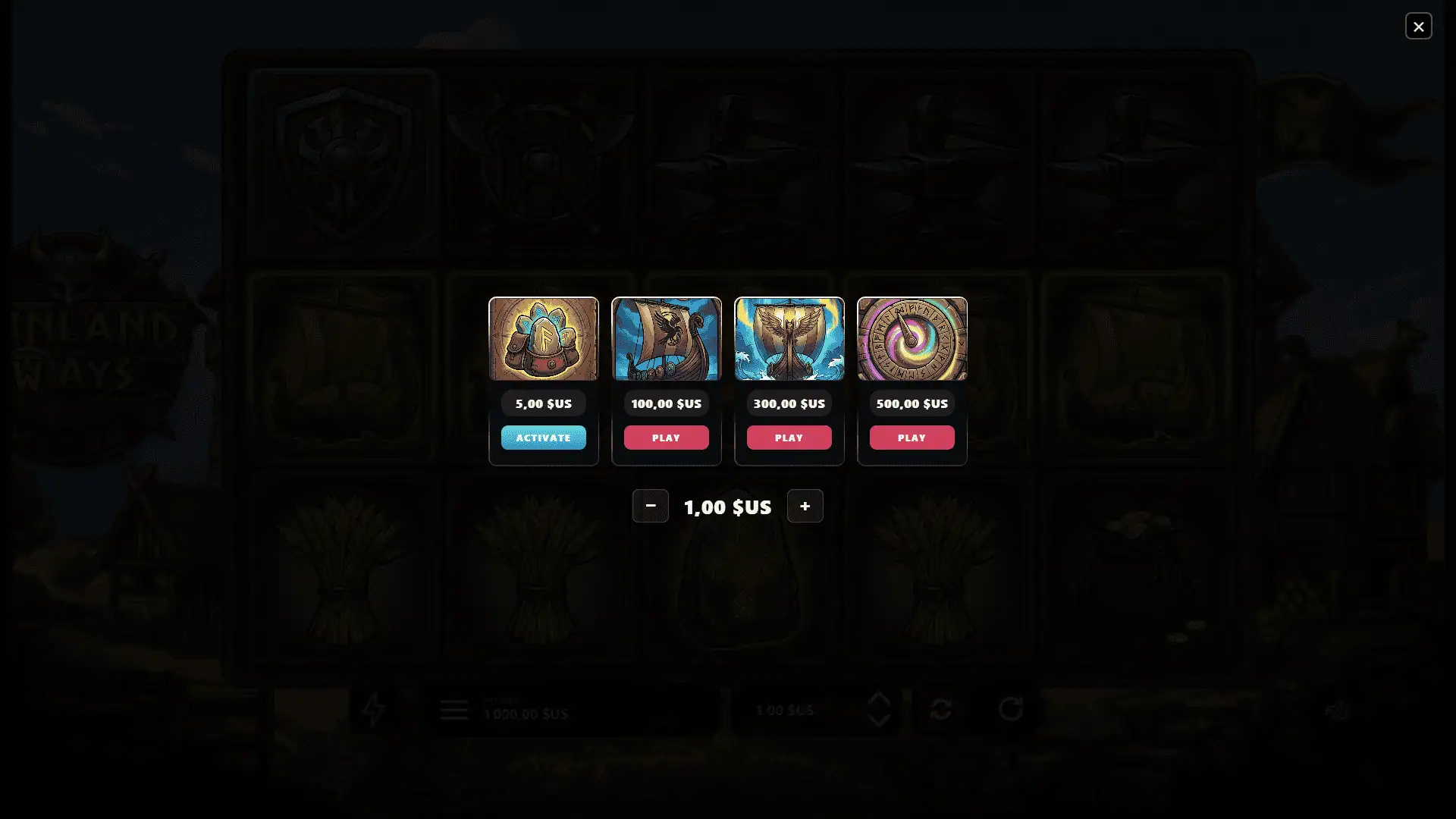 Vinland Ways bonus buy menu