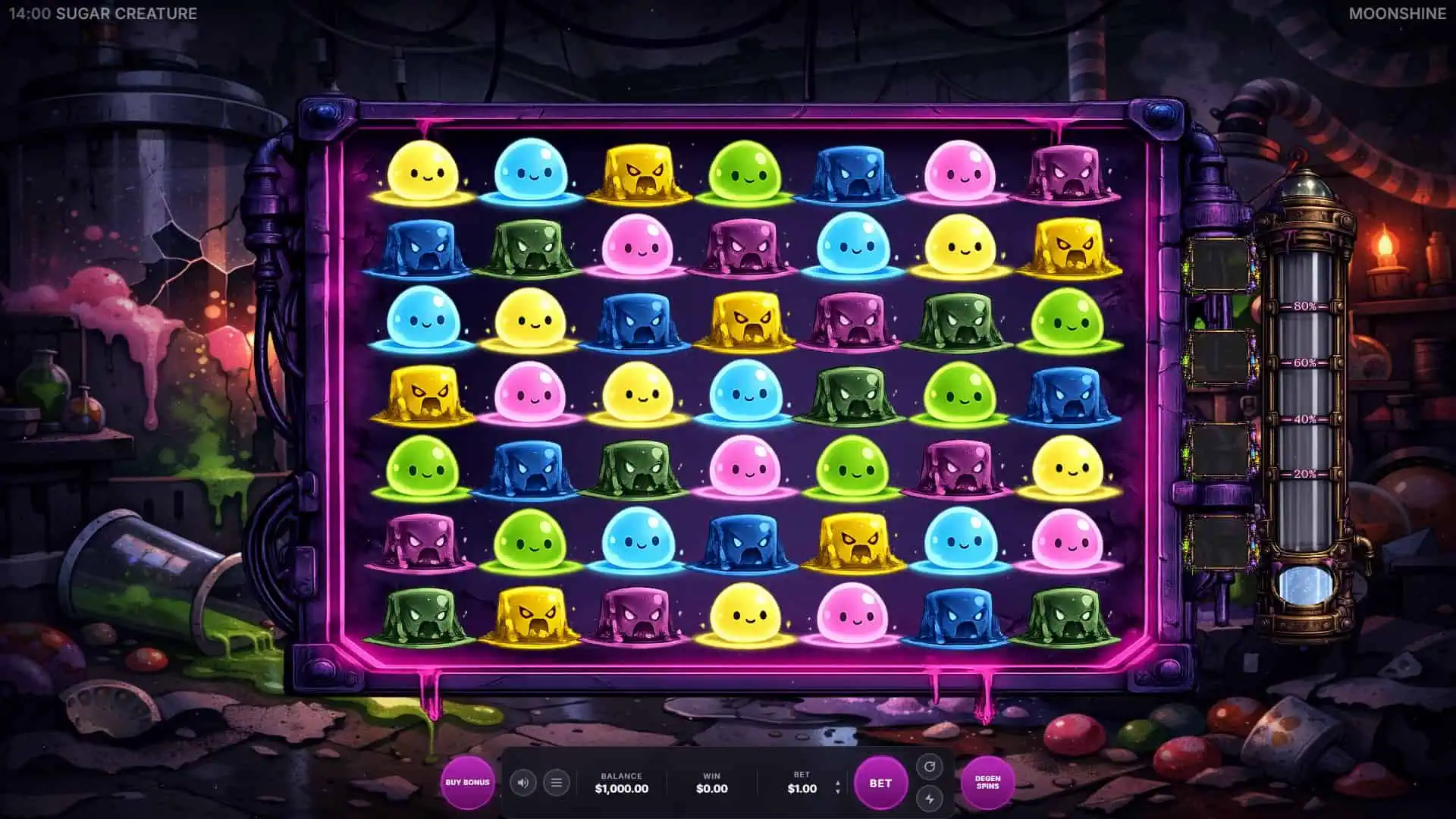Sugar Creature slot gameplay reels