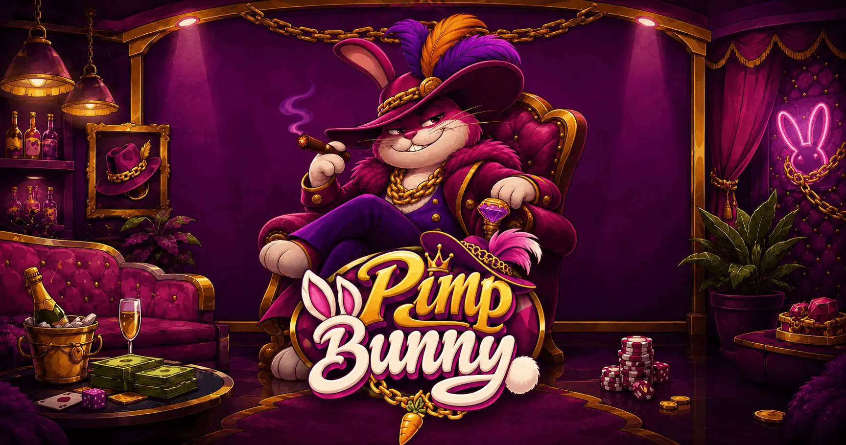 Pimp Bunny Cluster Pays Slot Demo by Moshi Studios slot cover image