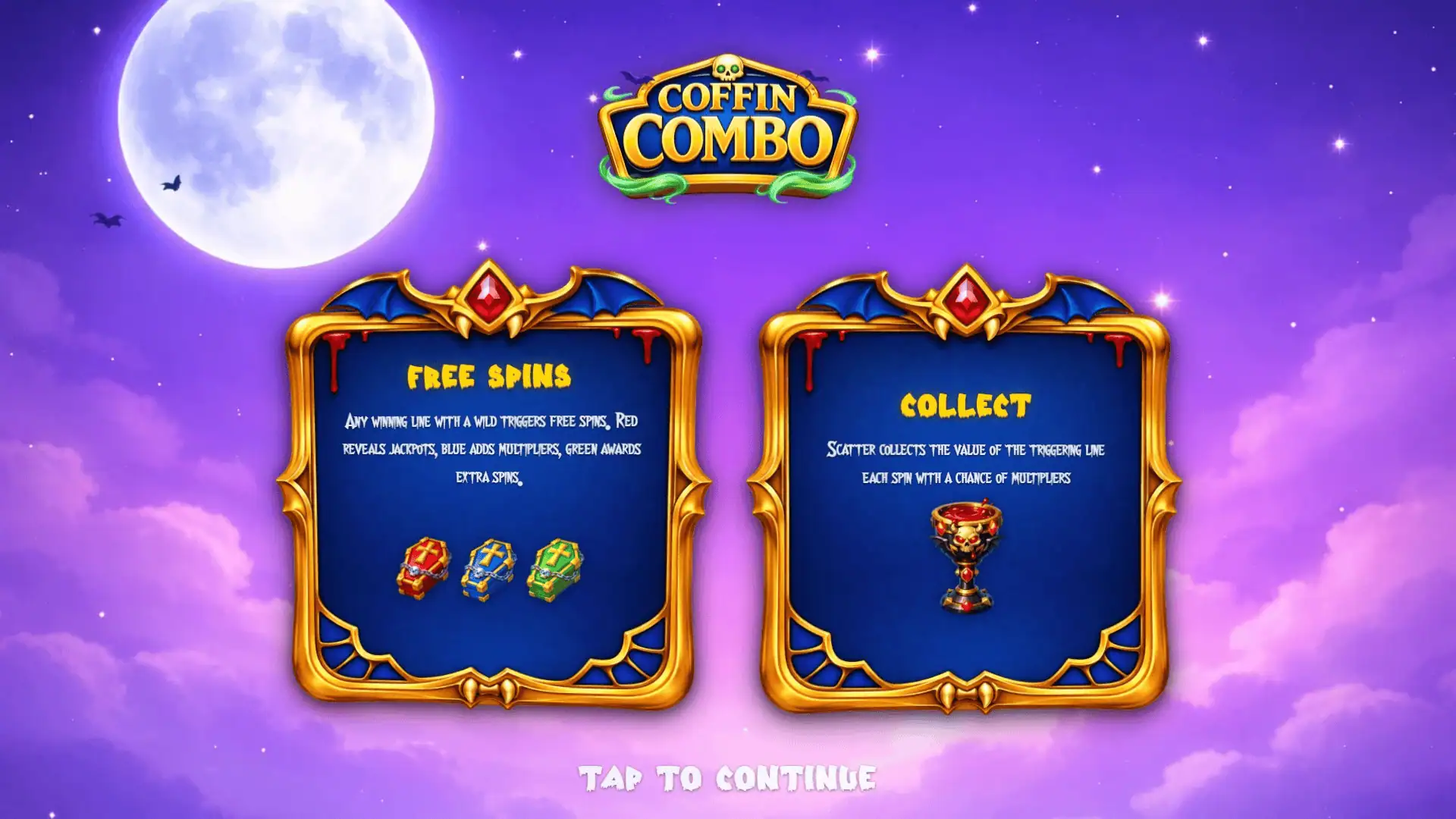 Coffin Combo slot intro screen