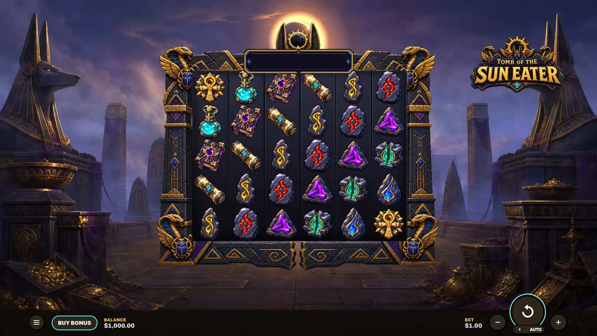 Tomb Of The Sun Eater slot gameplay reels