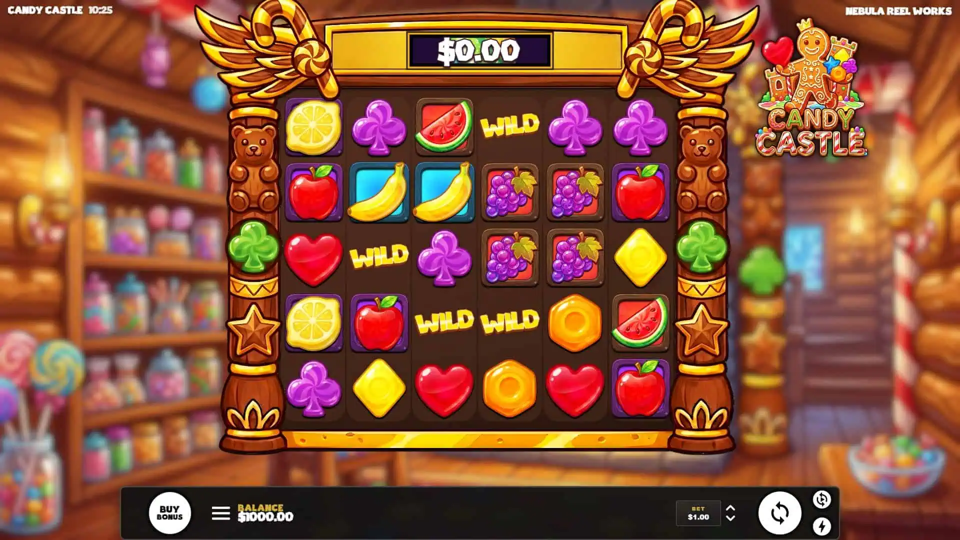 Candy Castle slot gameplay reels