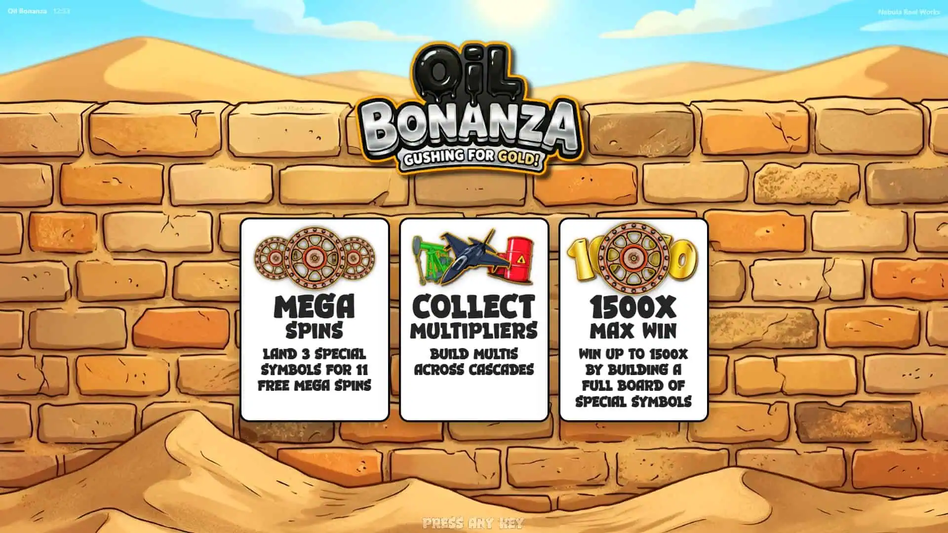 Oil Bonanza slot intro screen