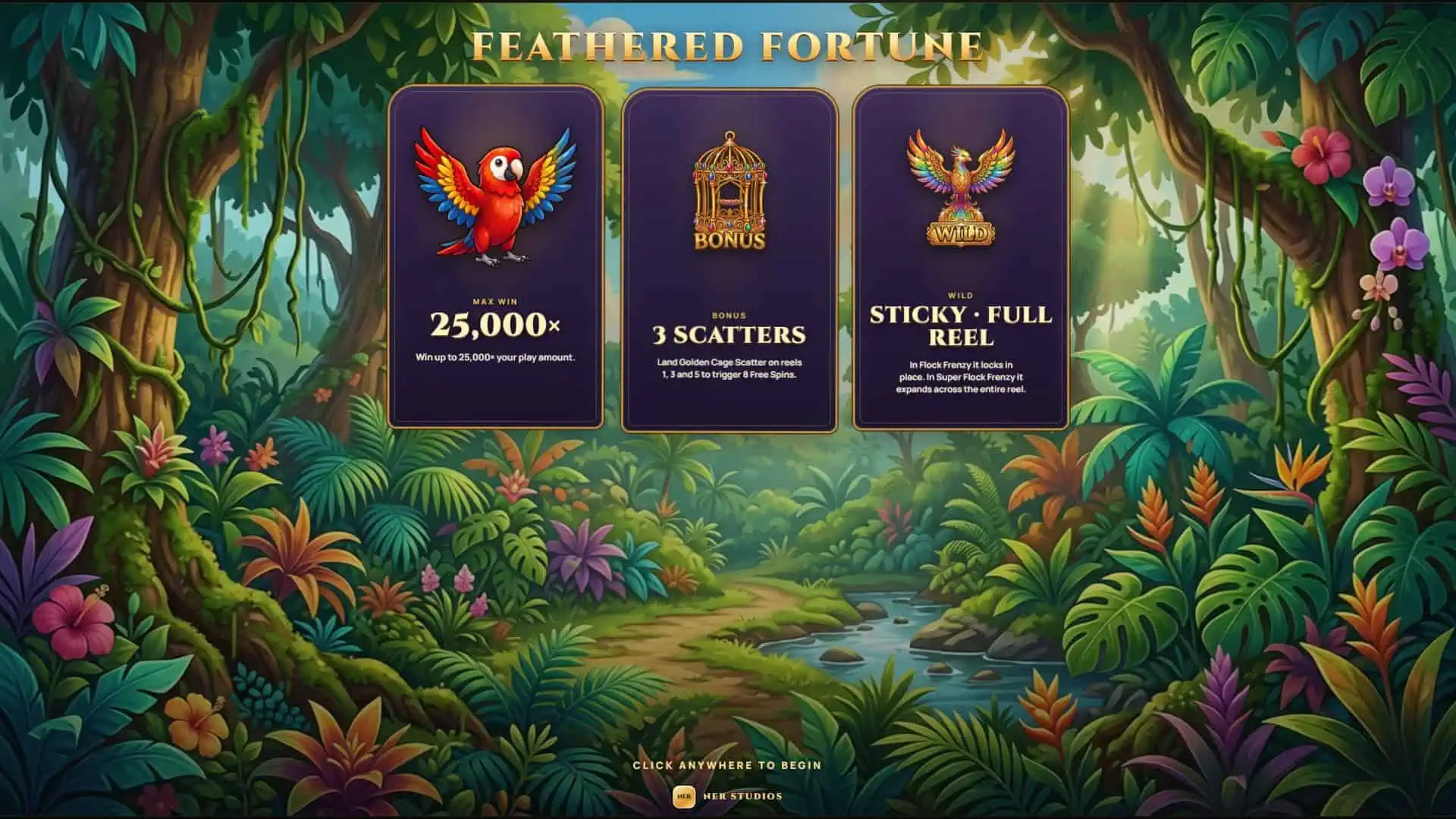 Feathered Fortune slot intro screen