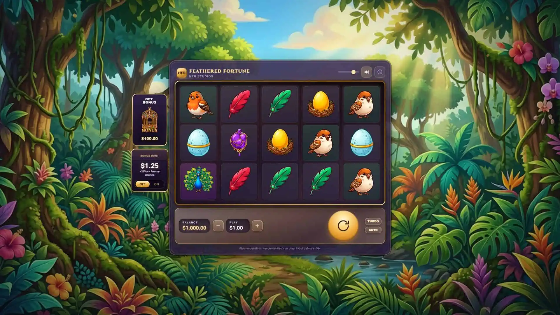 Feathered Fortune slot gameplay reels
