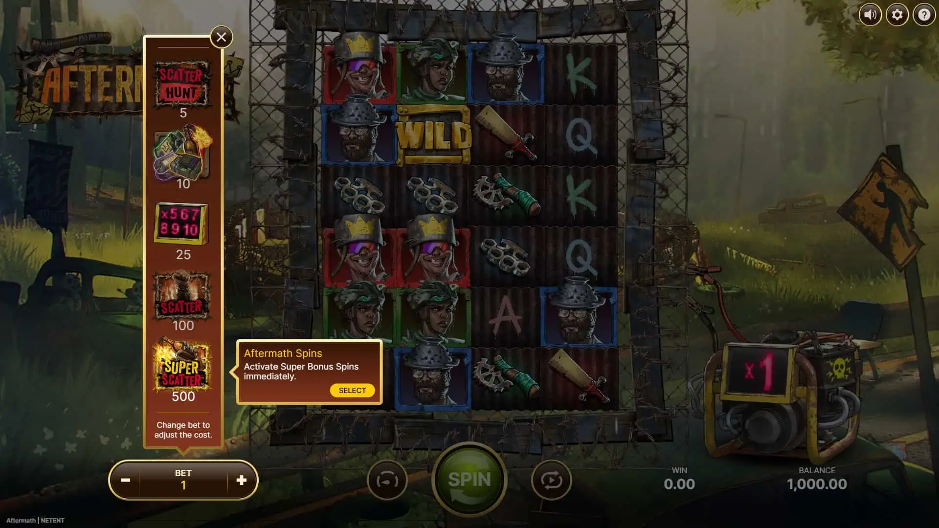 Aftermath bonus buy menu