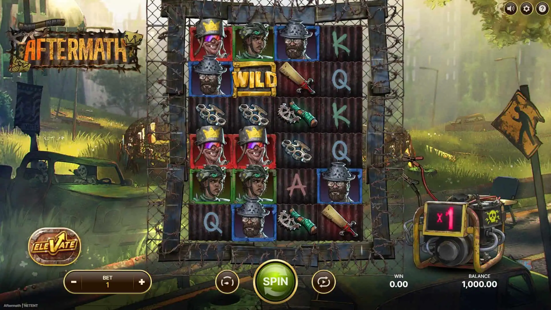 Aftermath slot gameplay reels