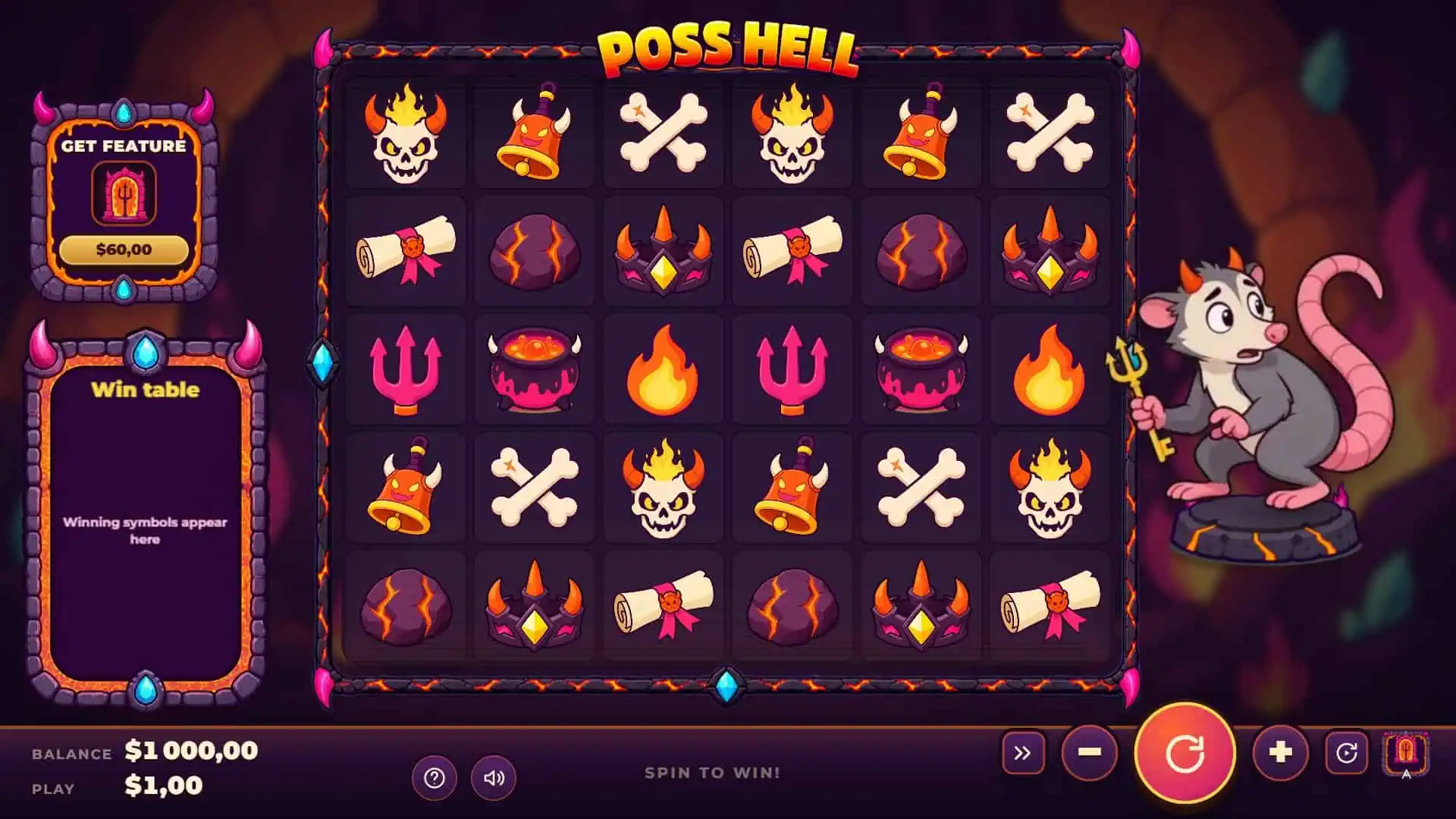 Poss Hell slot gameplay reels