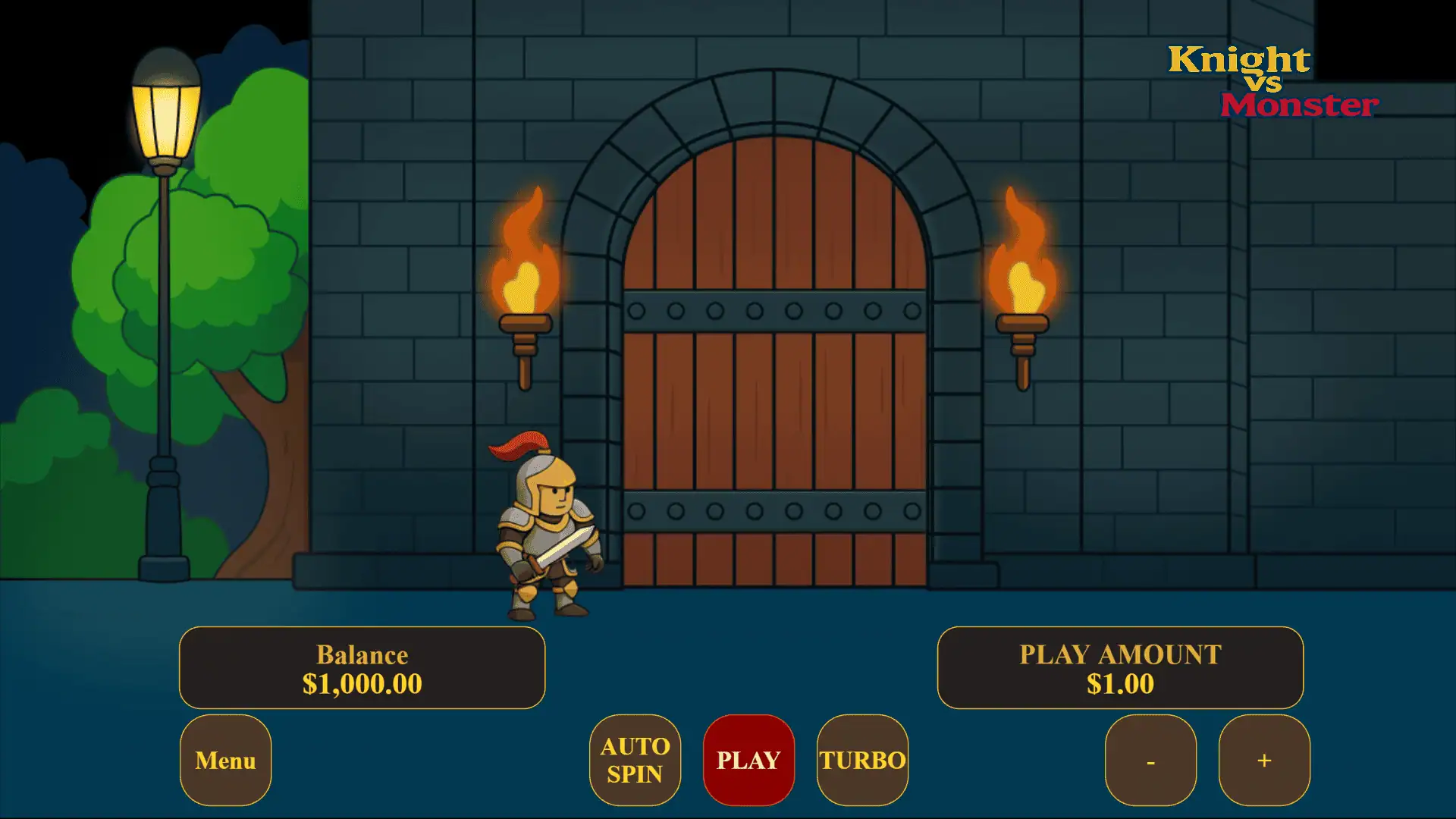 Knight VS Monster slot gameplay reels