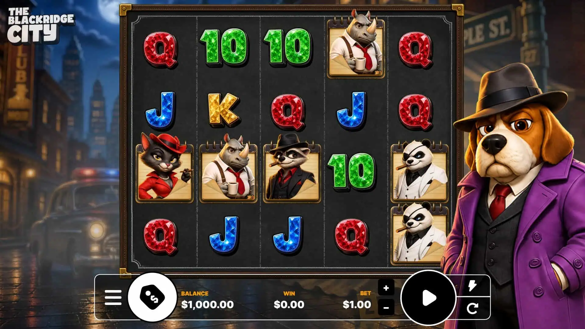 The Blackridge City slot gameplay reels
