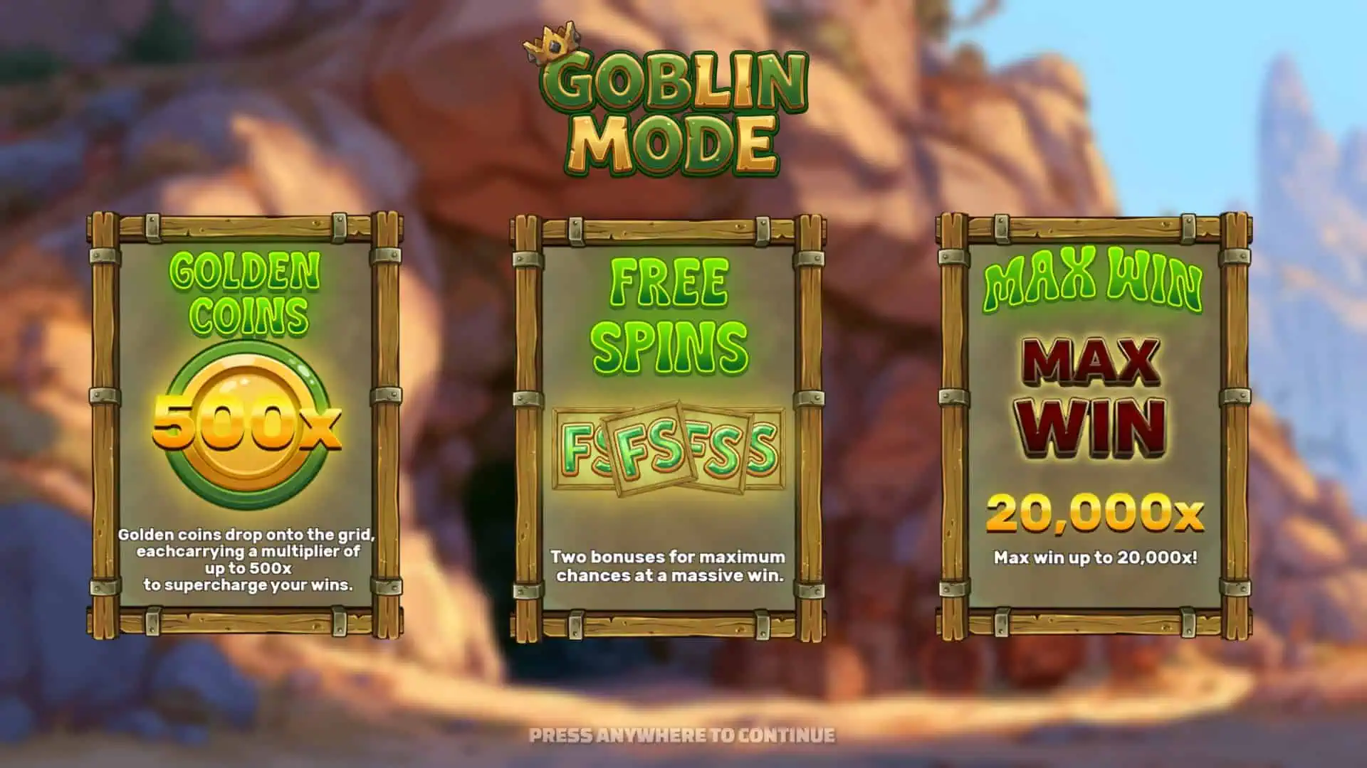 Goblin Mode slot intro screen