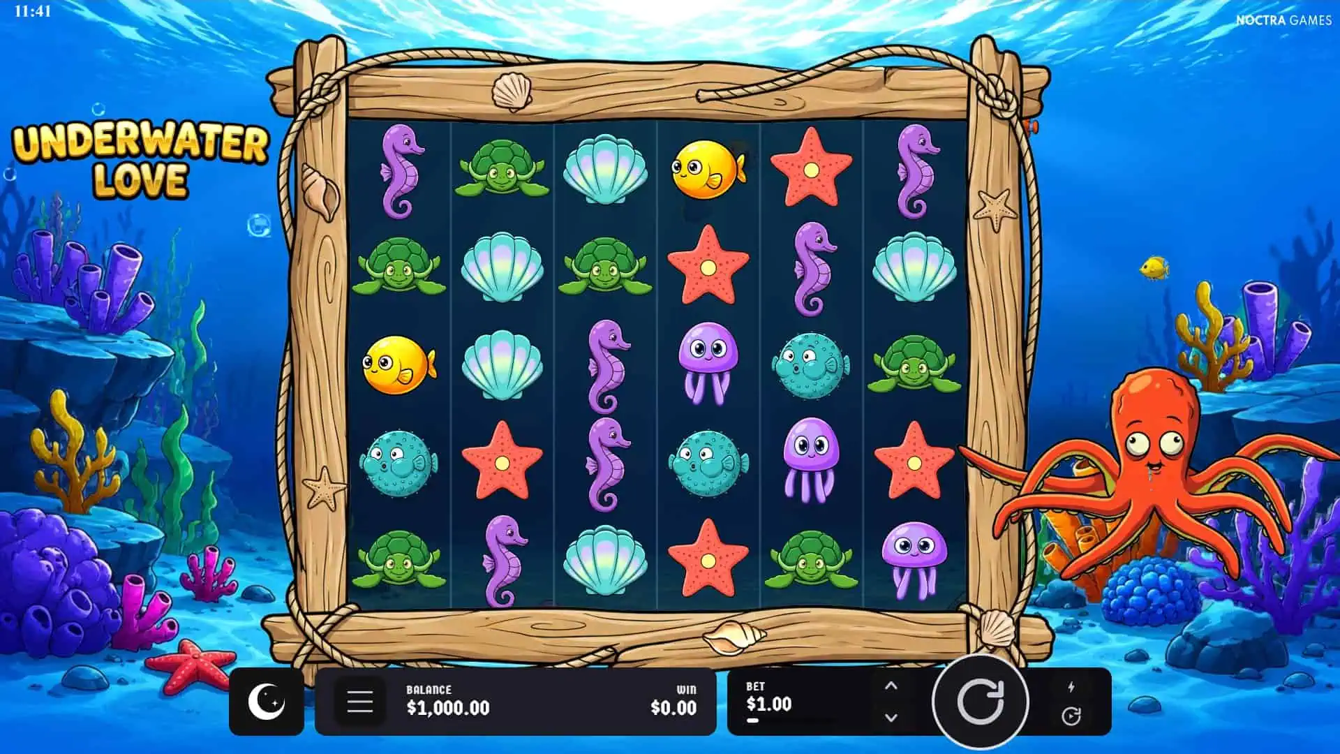 Underwater Love slot gameplay reels