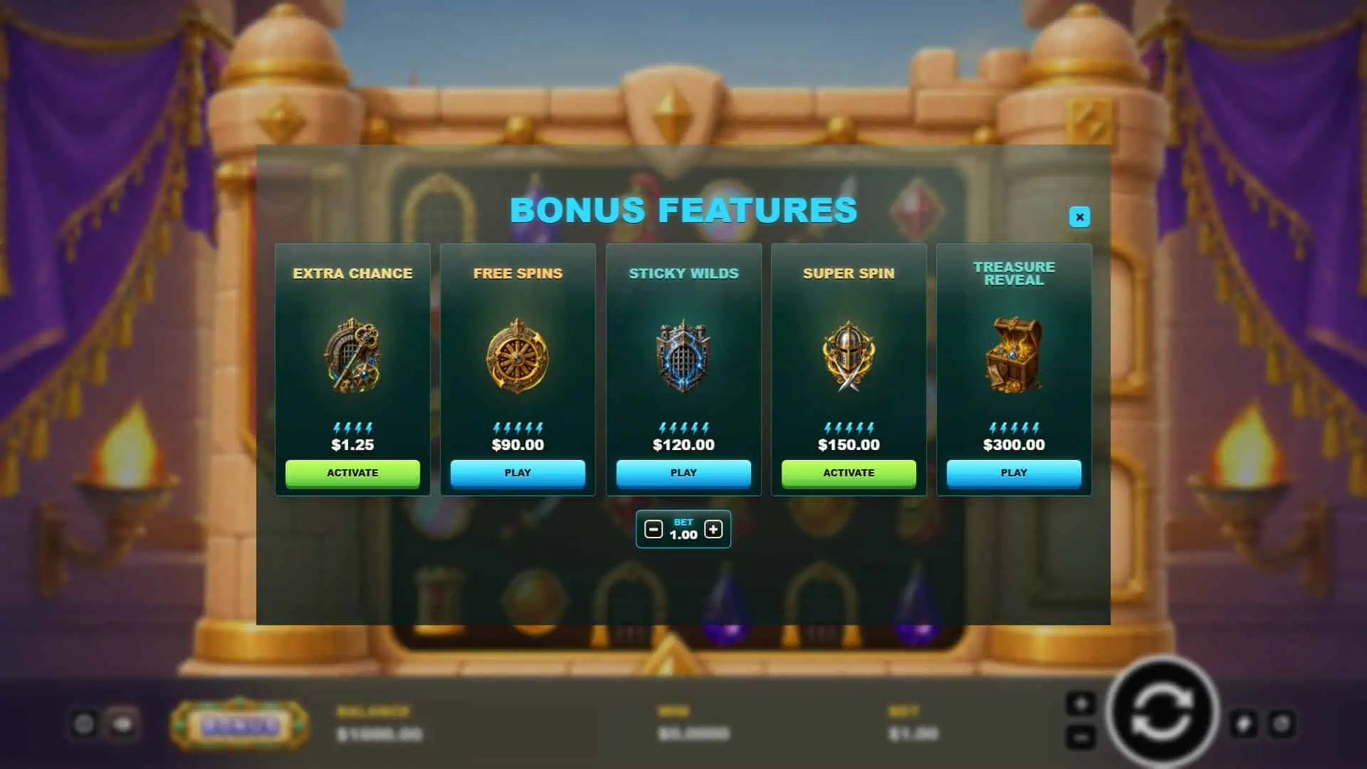 Stronghold Warlords bonus buy menu