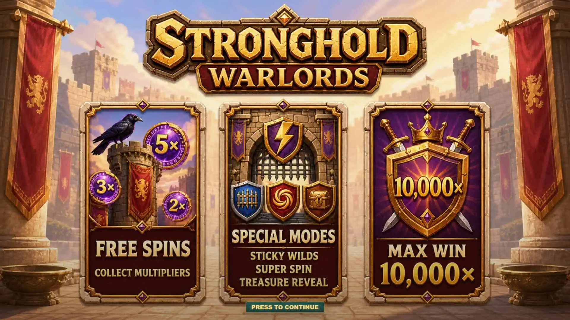 Stronghold Warlords slot intro screen