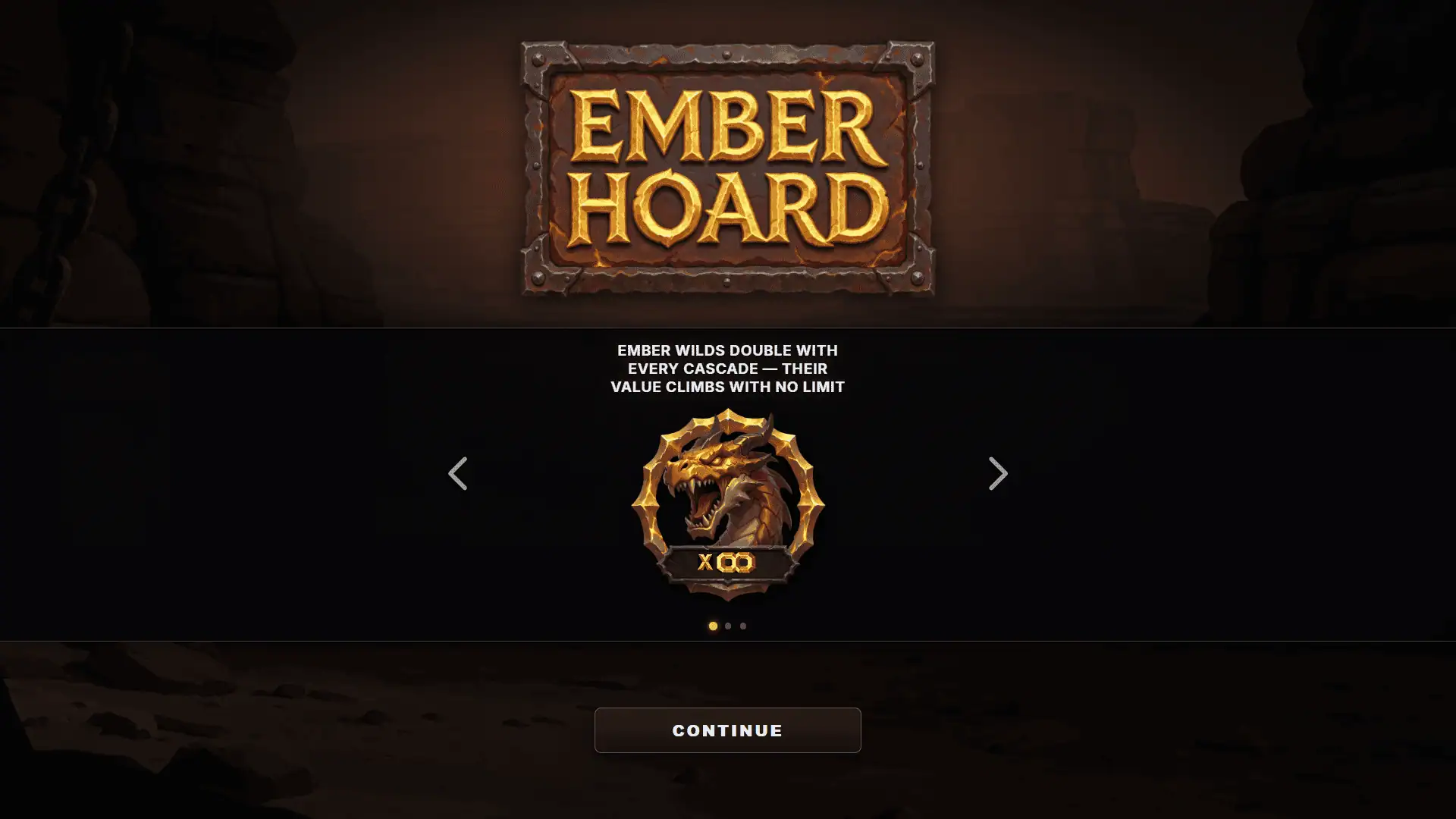 Ember Hoard slot intro screen
