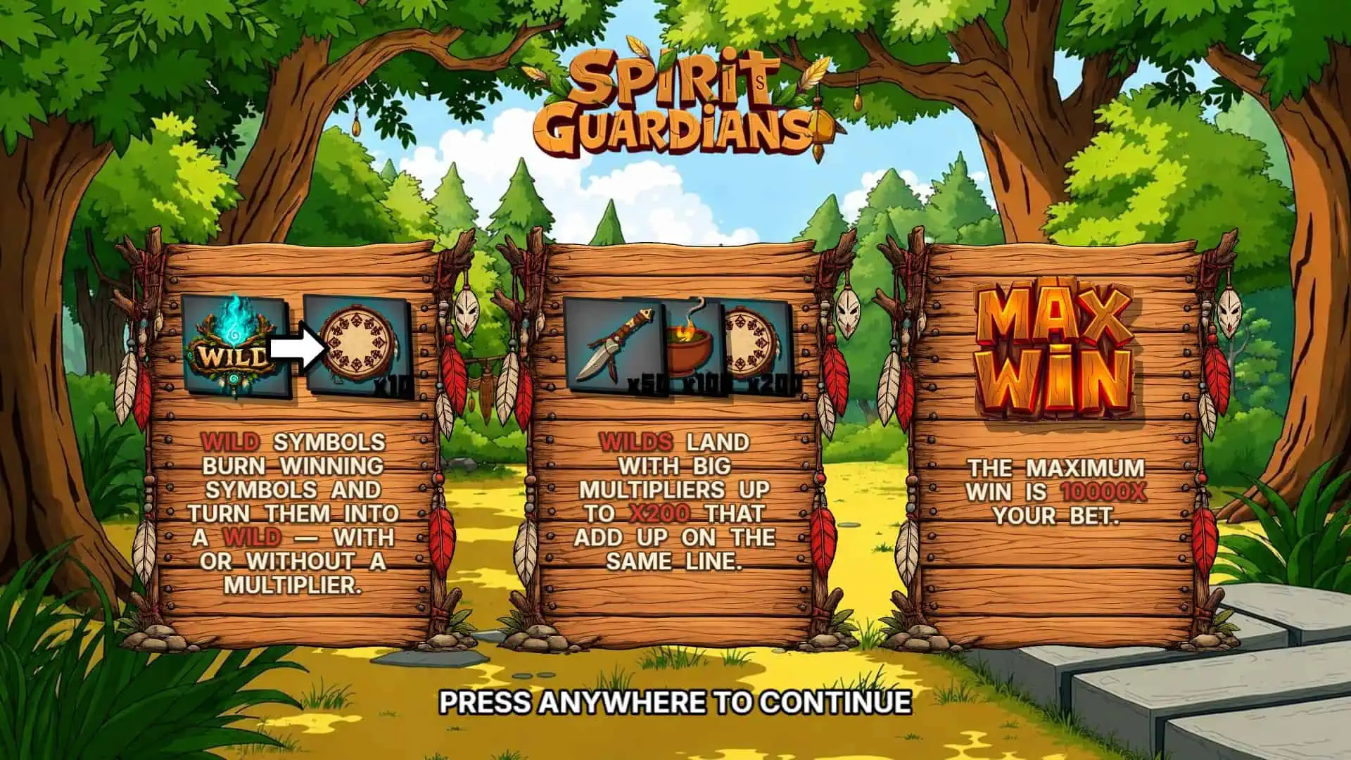 Spirit Guardians slot intro screen