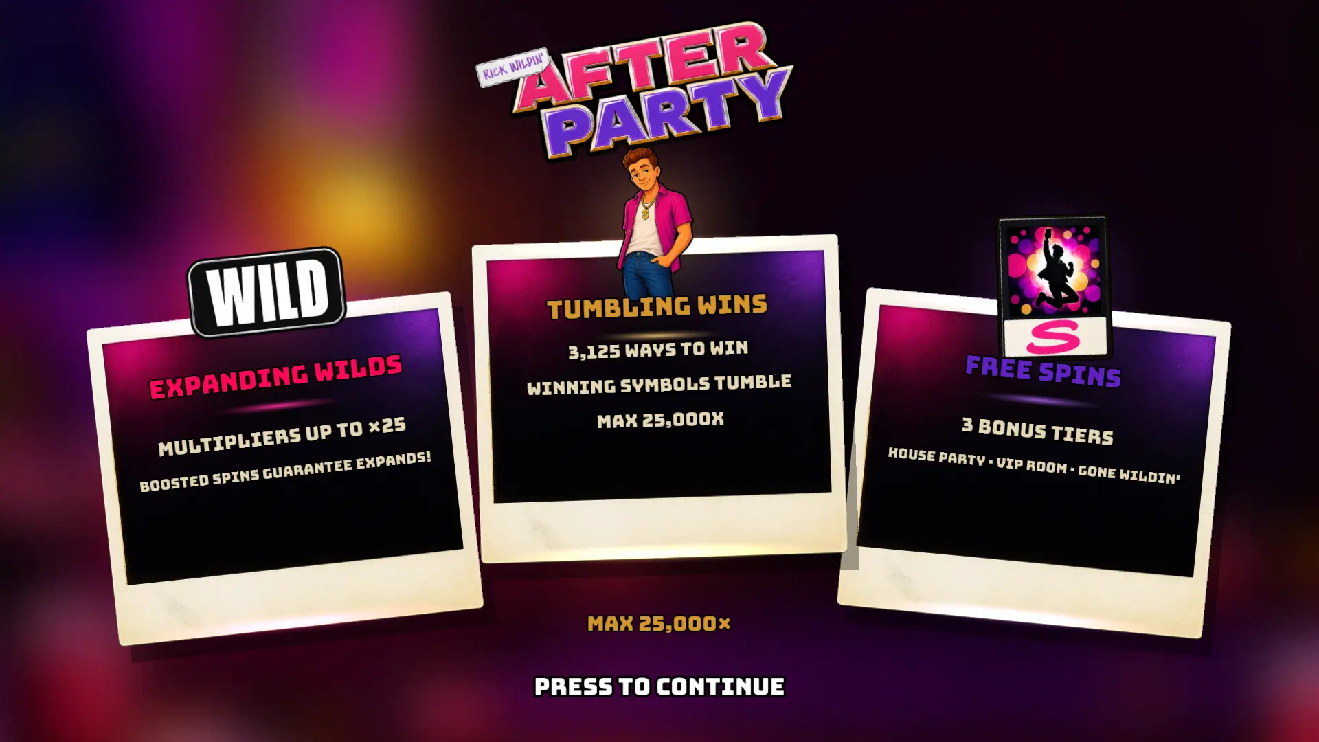 After Party slot intro screen