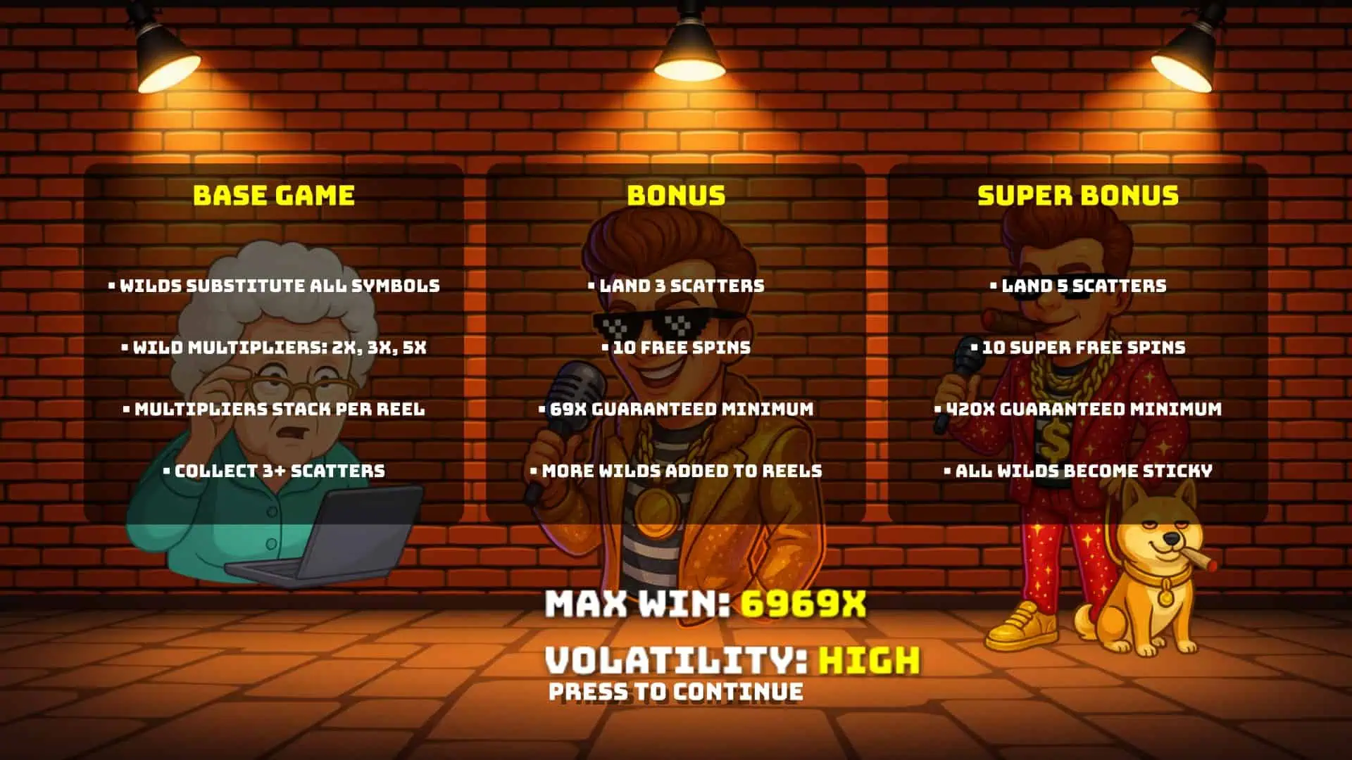 Rick Wildin slot intro screen