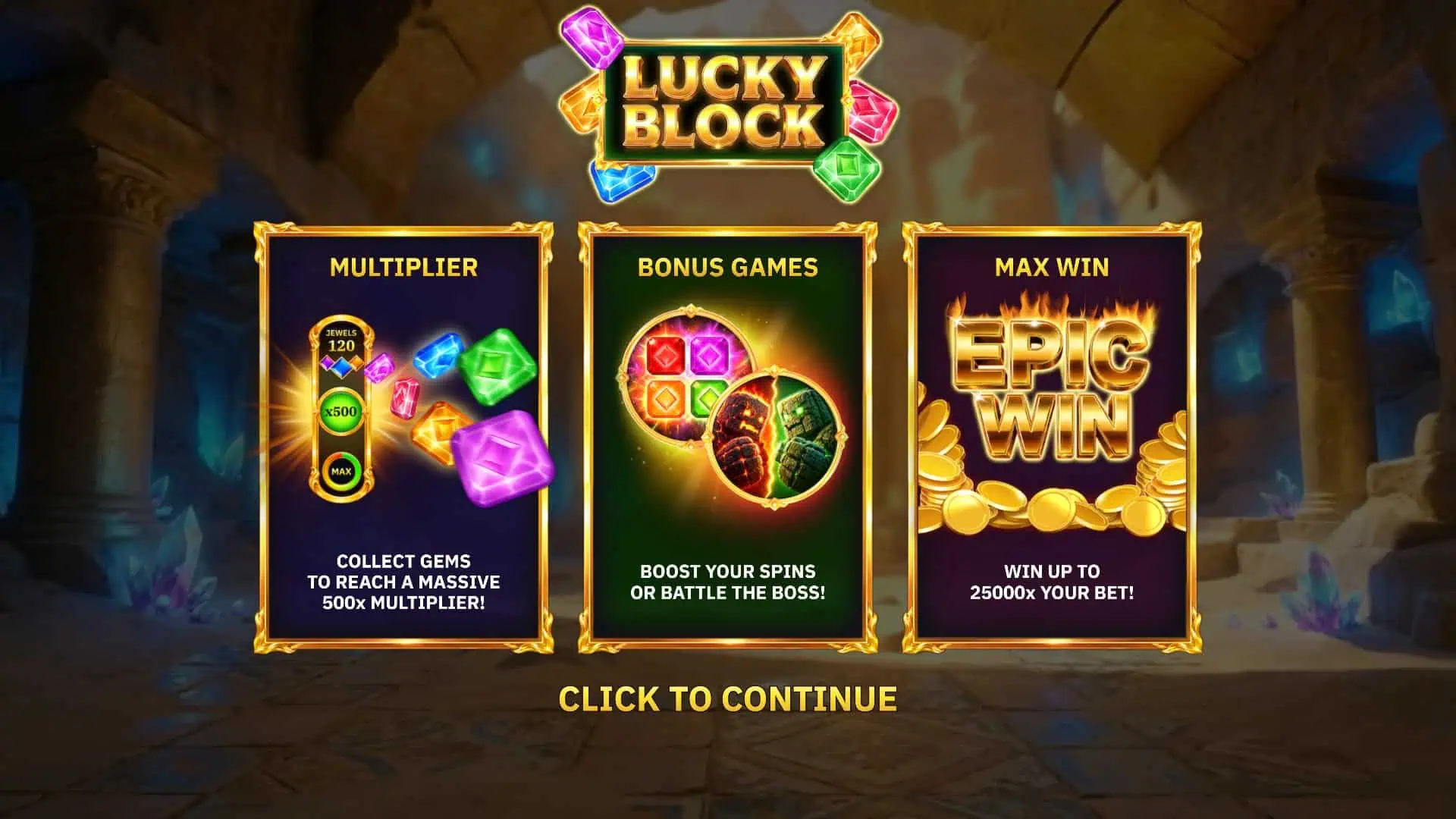 Lucky Block slot intro screen