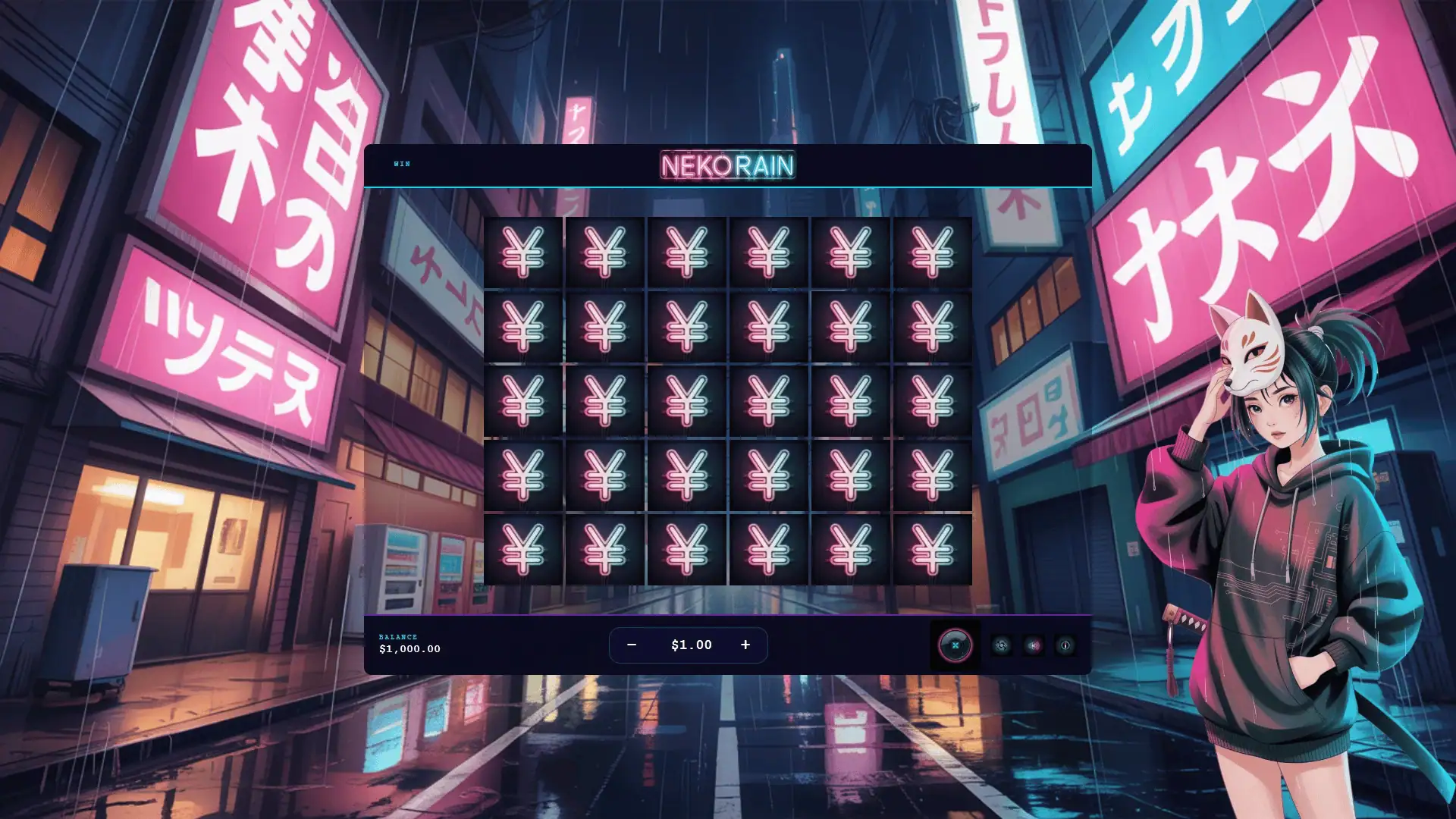 Neko Rain slot intro screen