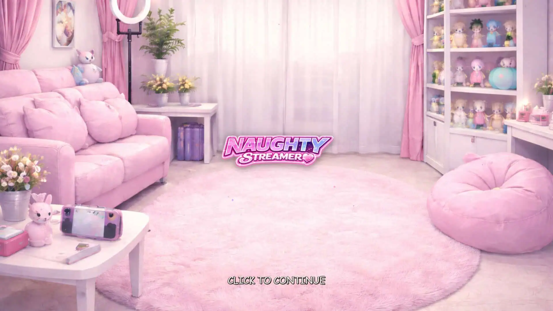 Naughty Streamer slot intro screen