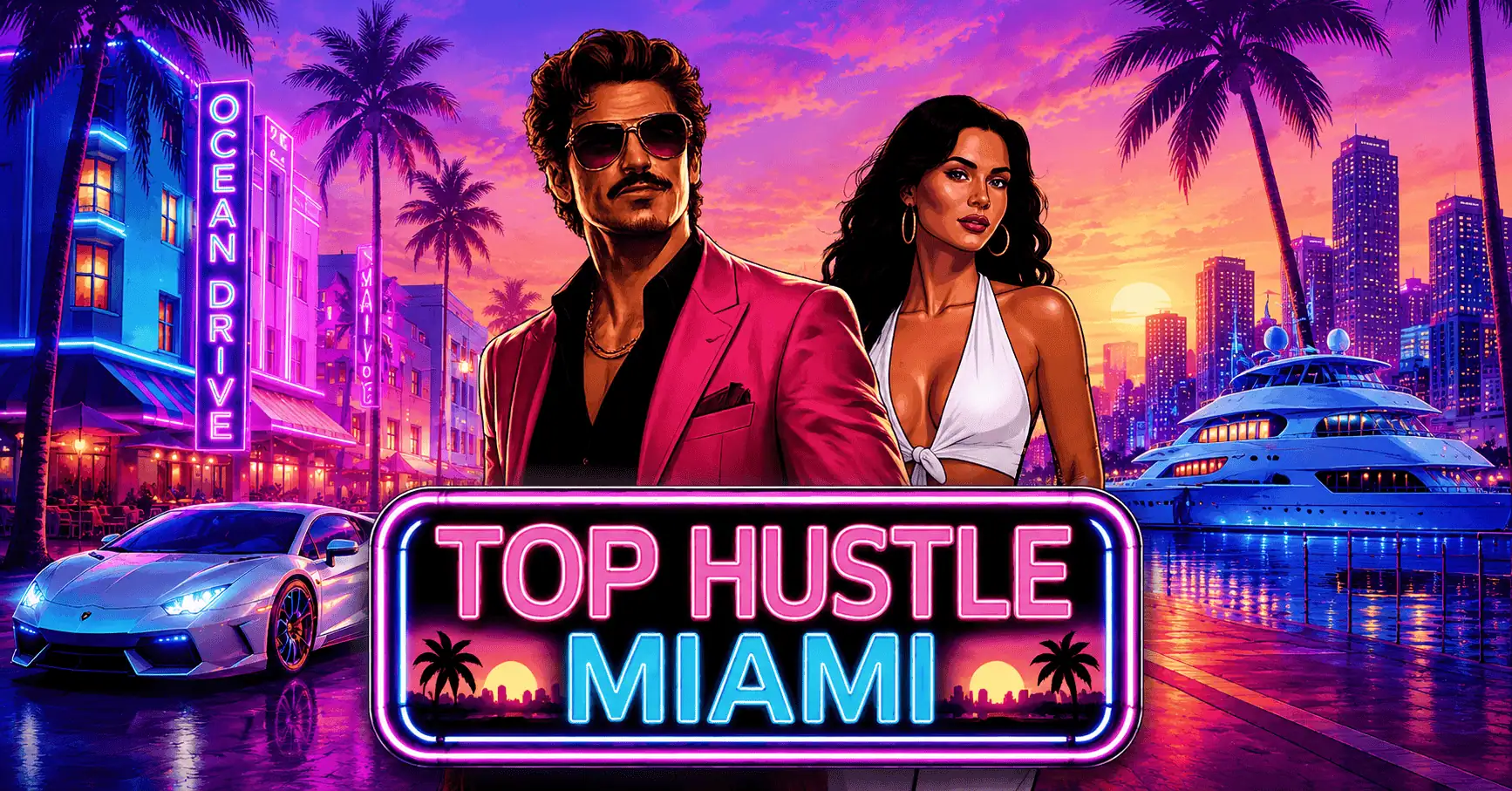 Top Hustle Miami Slot Demo by Ocean Drive Interactive slot cover image