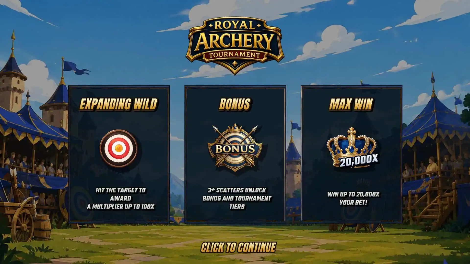 Royal Archery Tournament slot intro screen