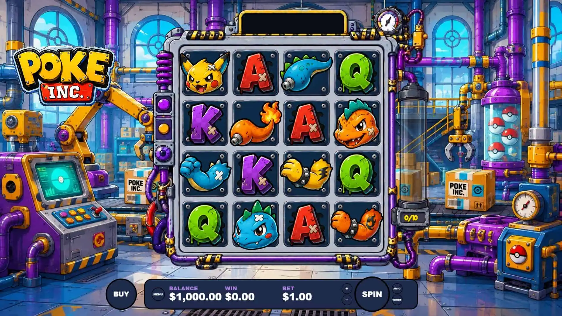 Poke Inc Bonus Buy slot gameplay reels