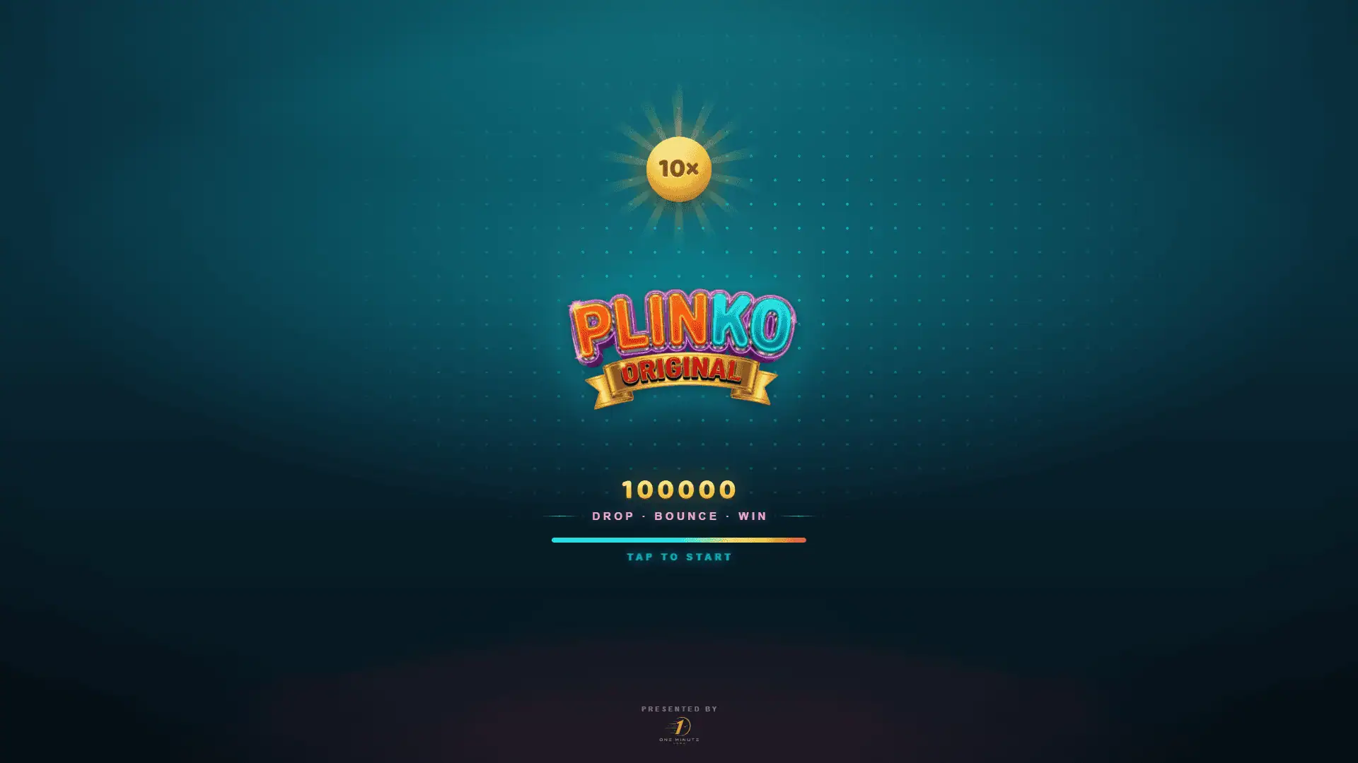 Plinko Original 100000 slot intro screen
