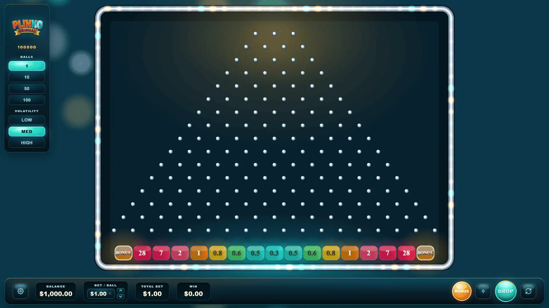 Plinko Original 100000 slot gameplay reels
