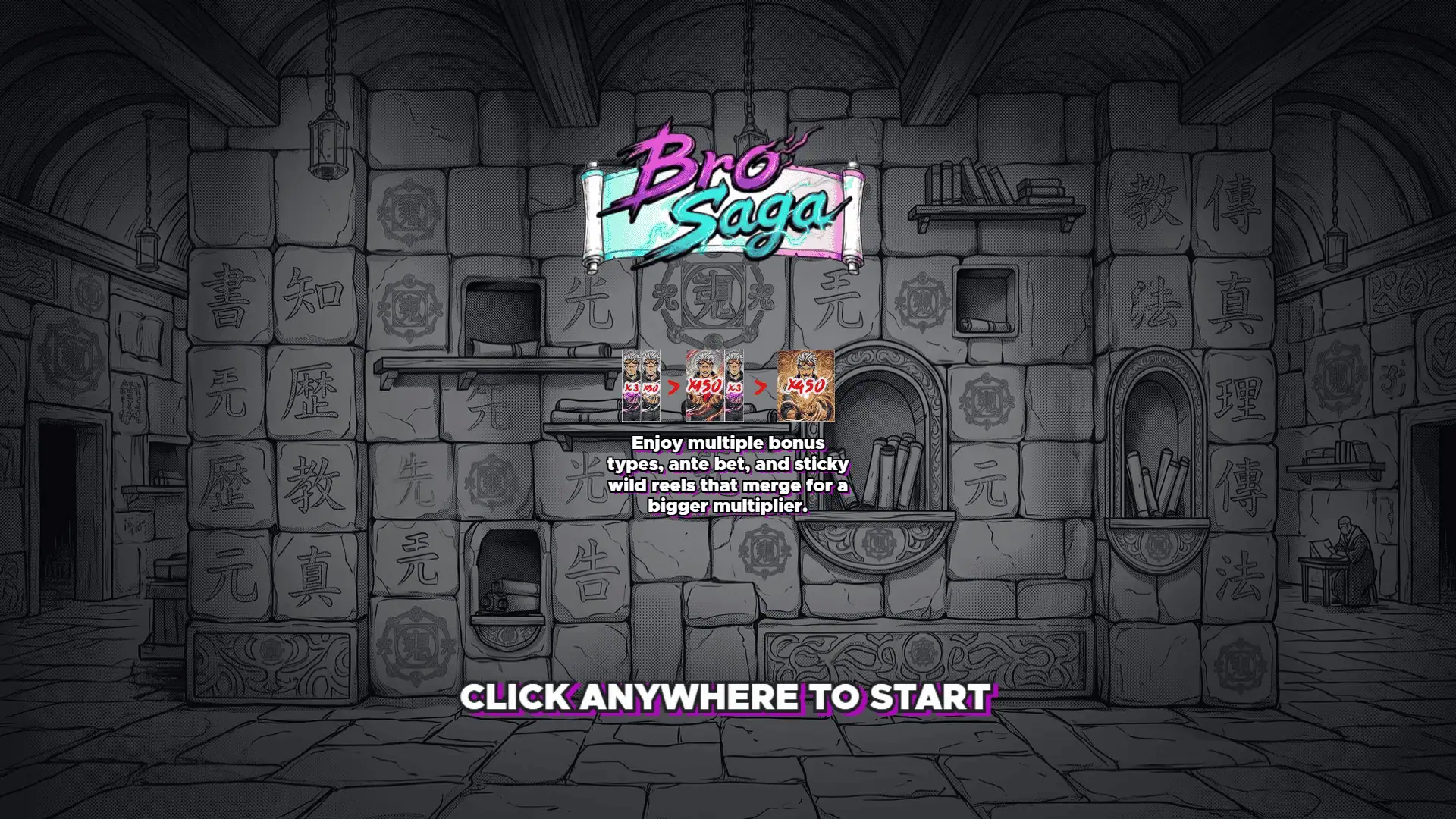 Bro Saga slot intro screen