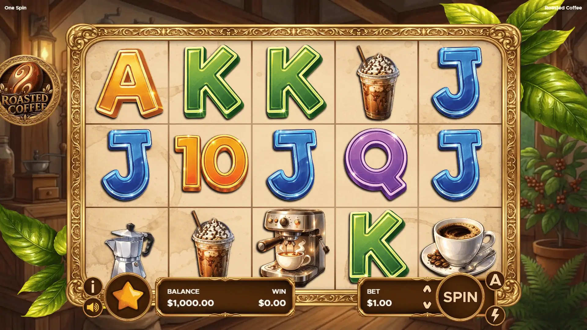 Roasted Coffee slot gameplay reels