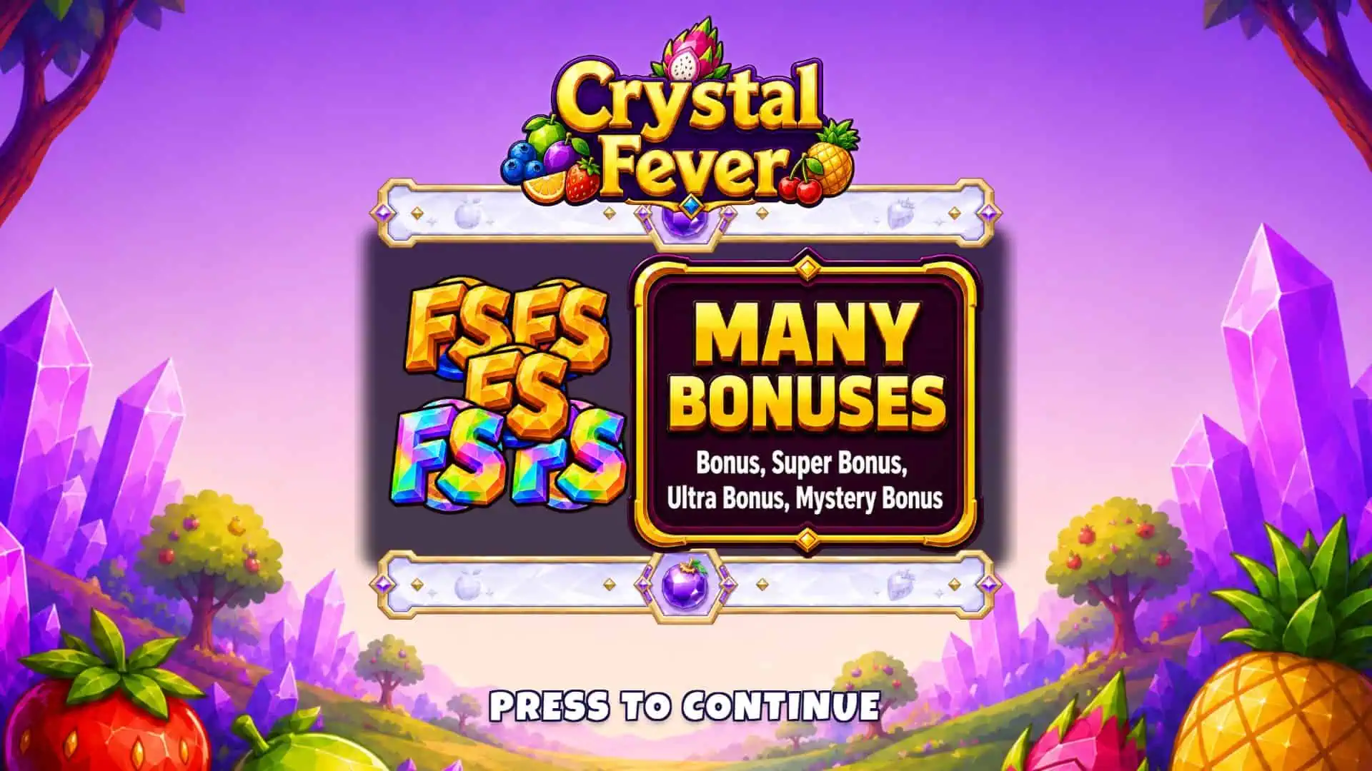 Crystal Fever slot intro screen