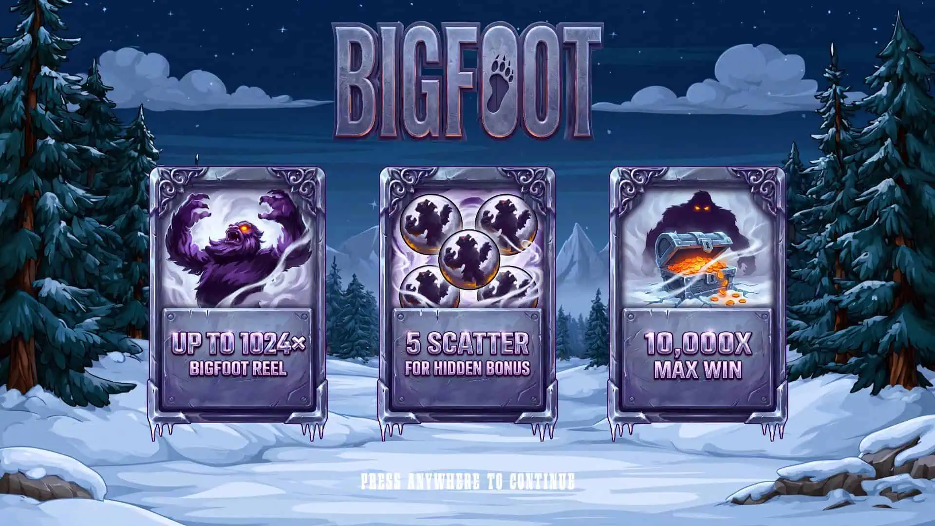 Bigfoot slot intro screen