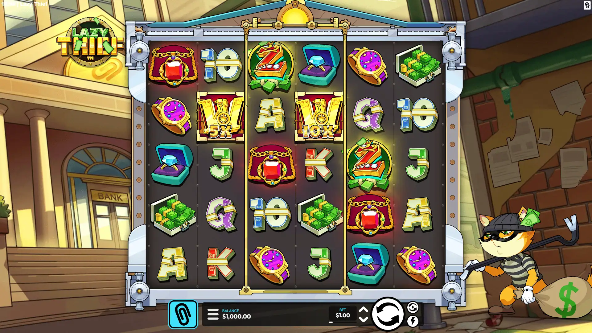 Lazy Thief slot gameplay reels