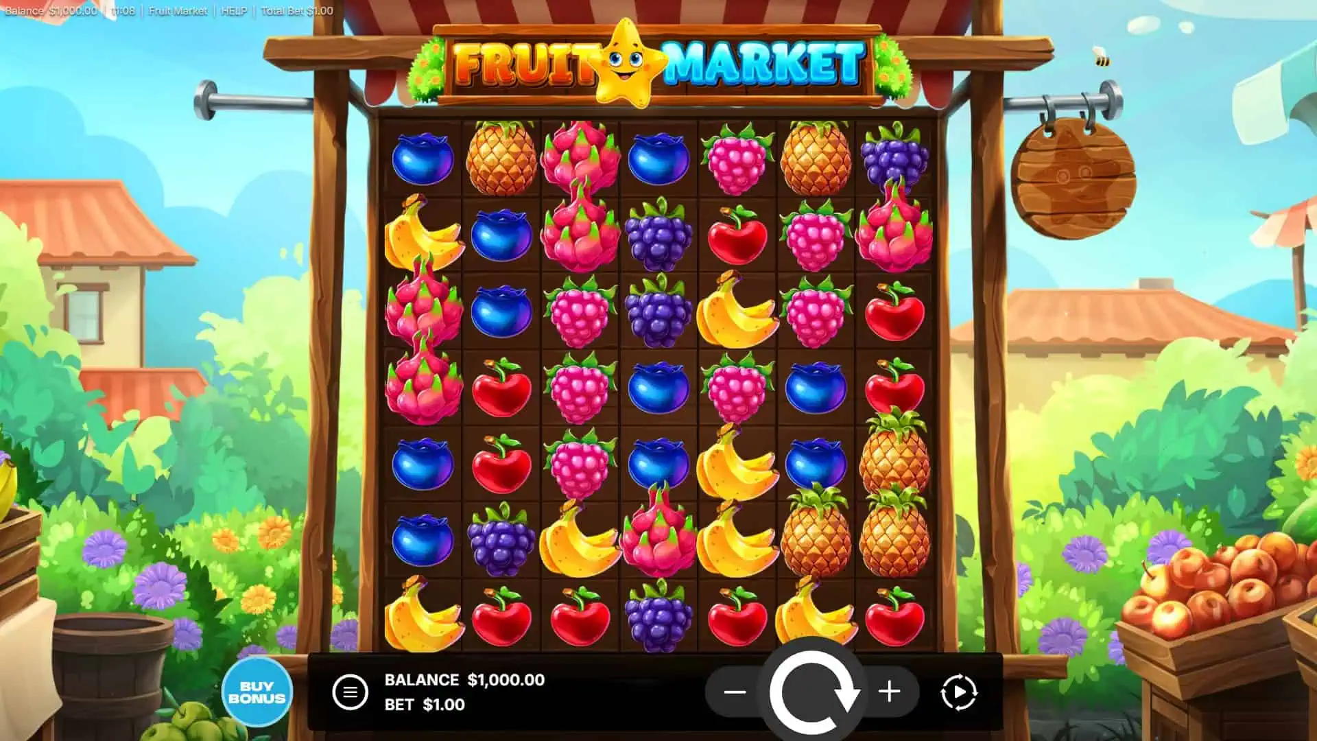 Fruit Market slot gameplay reels