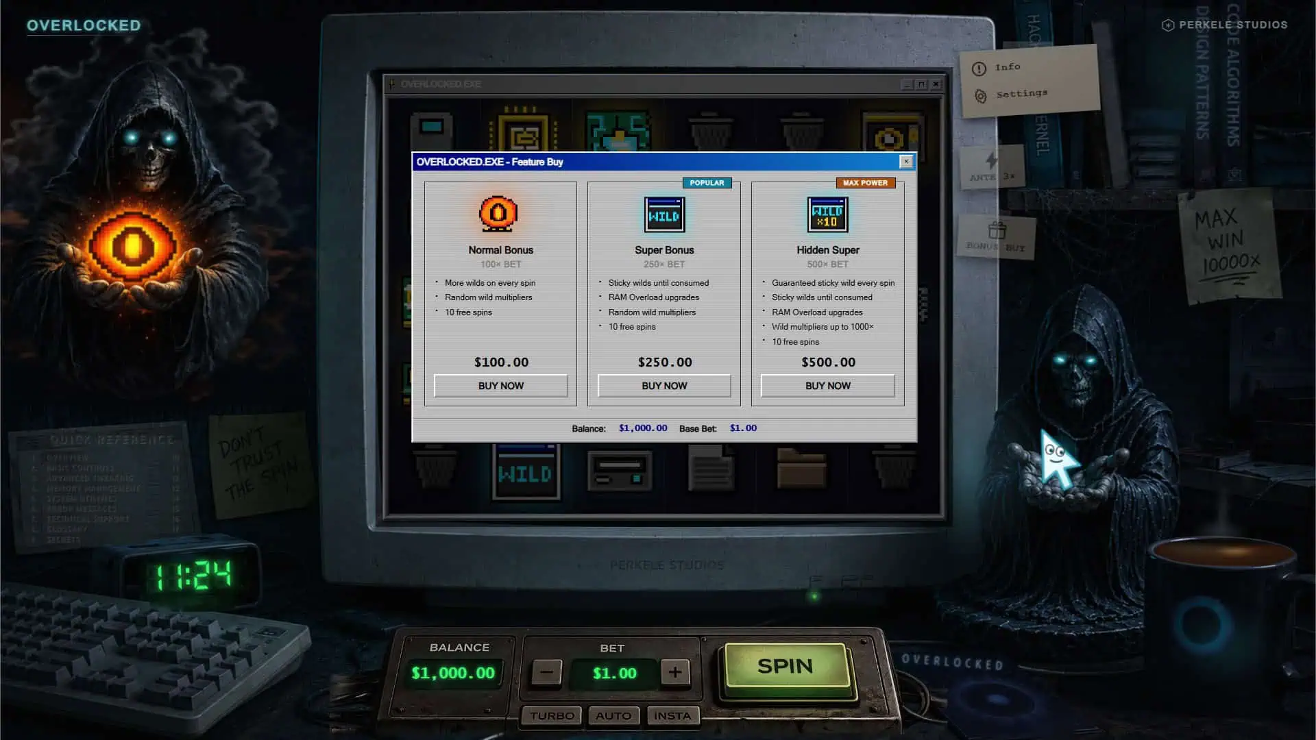 Overlocked bonus buy menu
