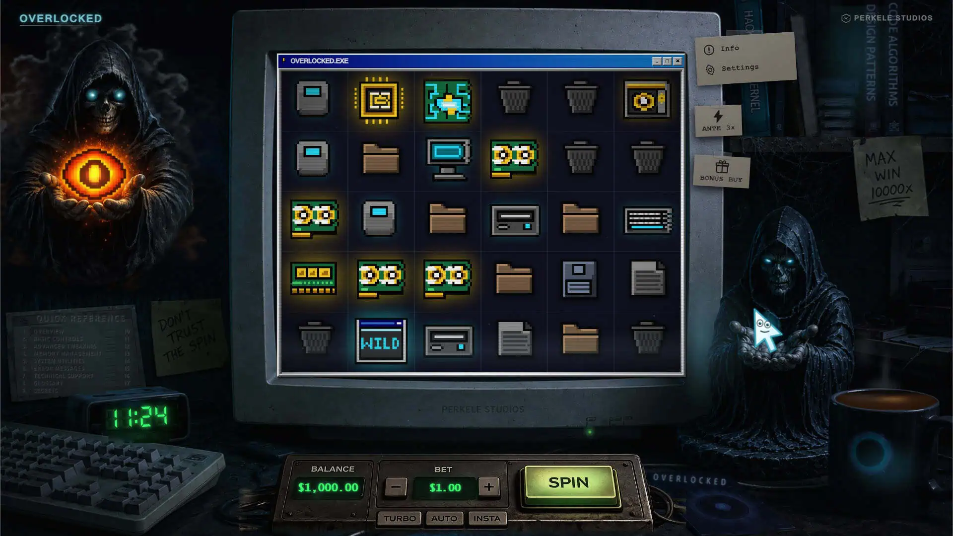 Overlocked slot gameplay reels
