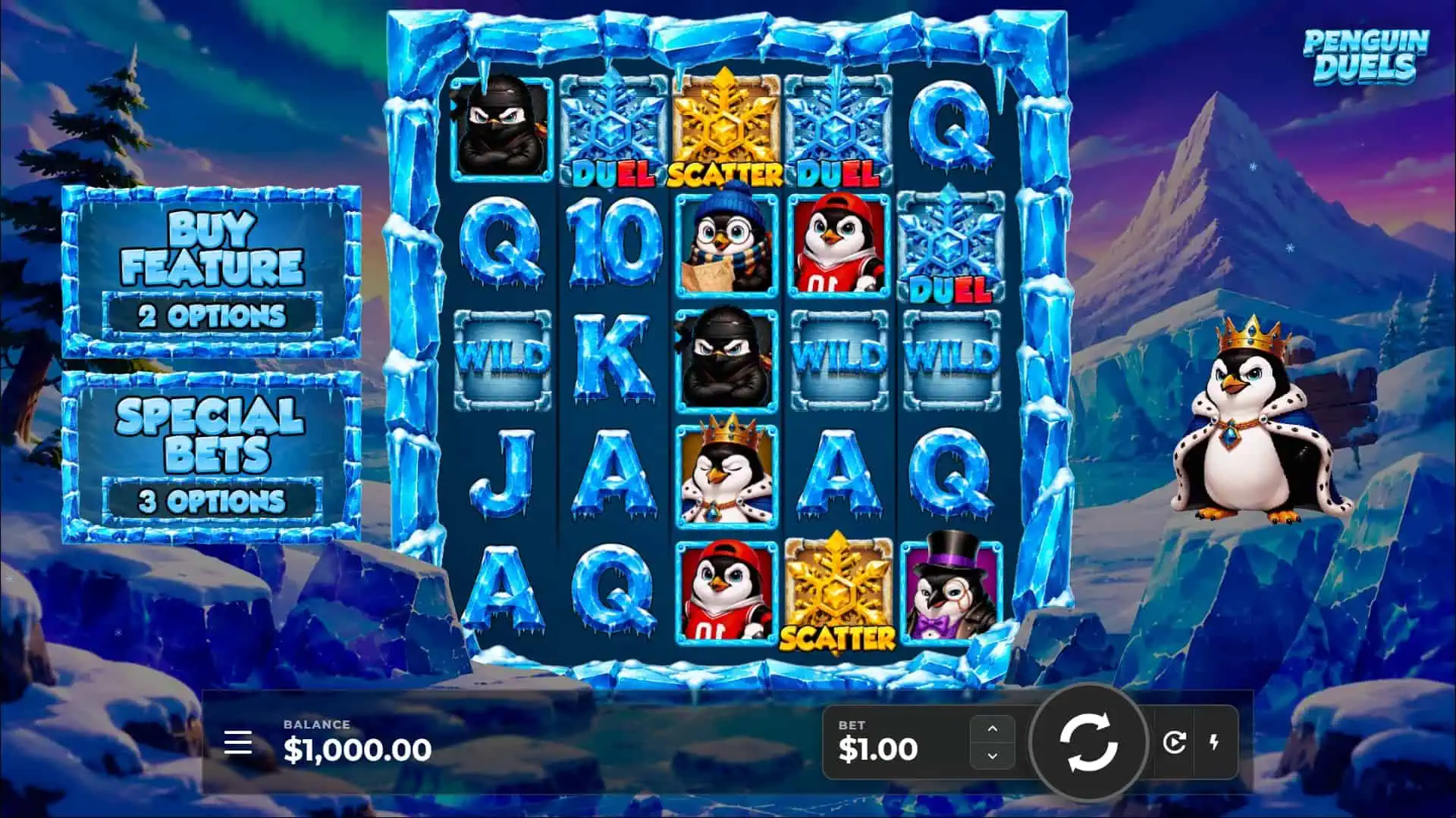Penguin Duels slot gameplay reels