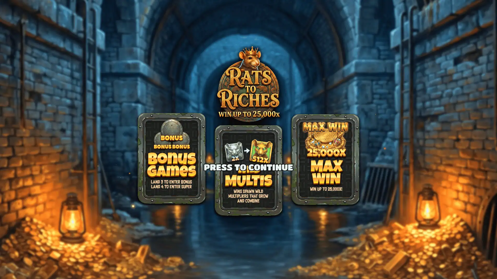 Rats To Riches slot intro screen