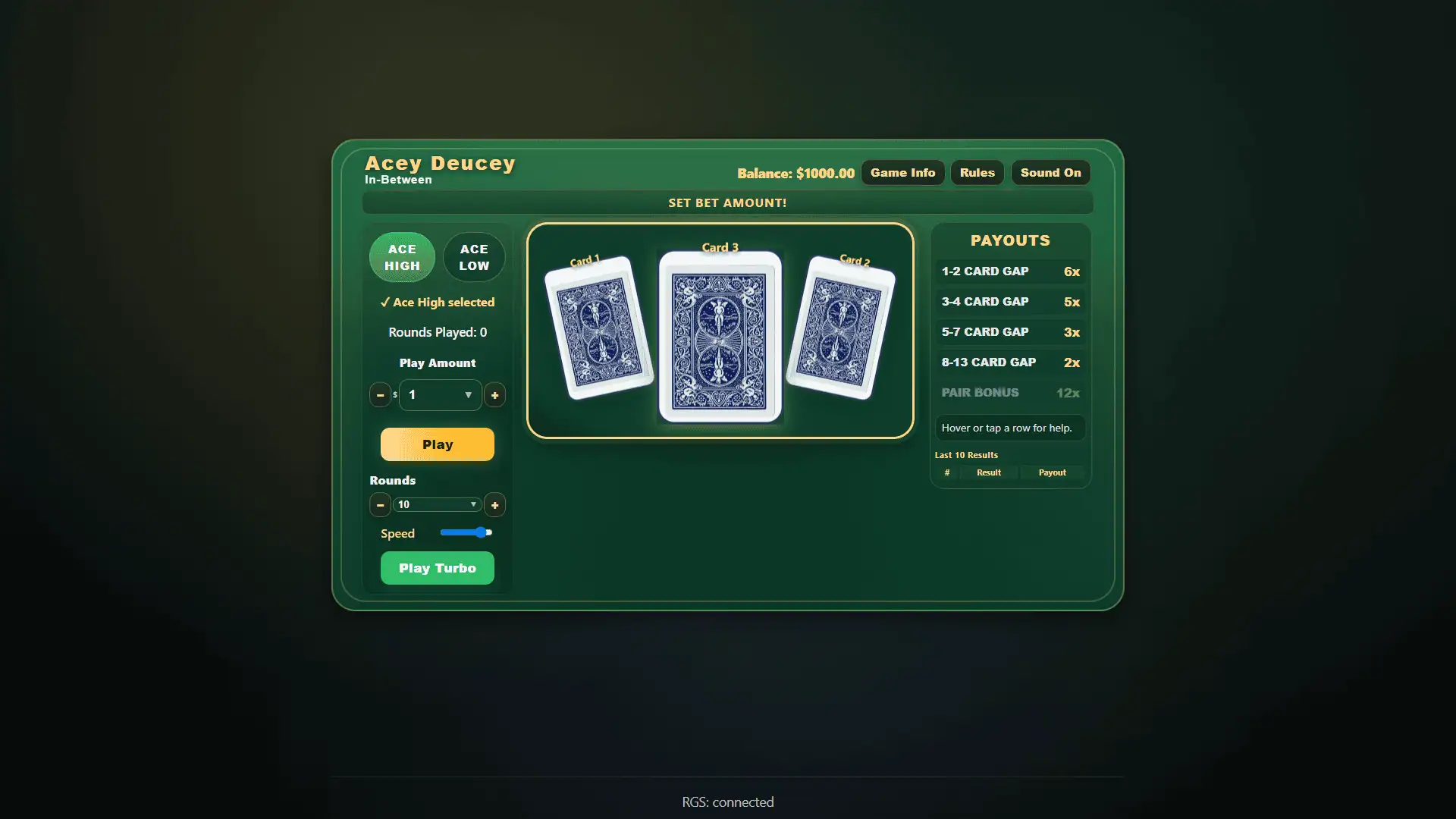 Acey Deucey slot gameplay reels
