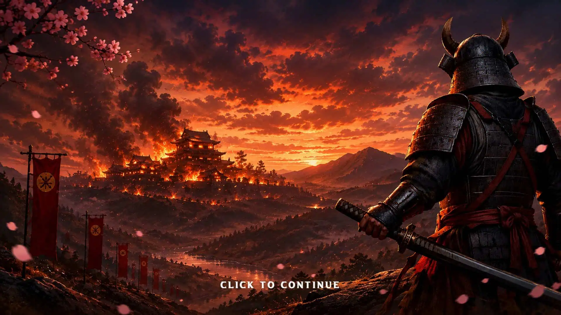 Shoguns War slot intro screen