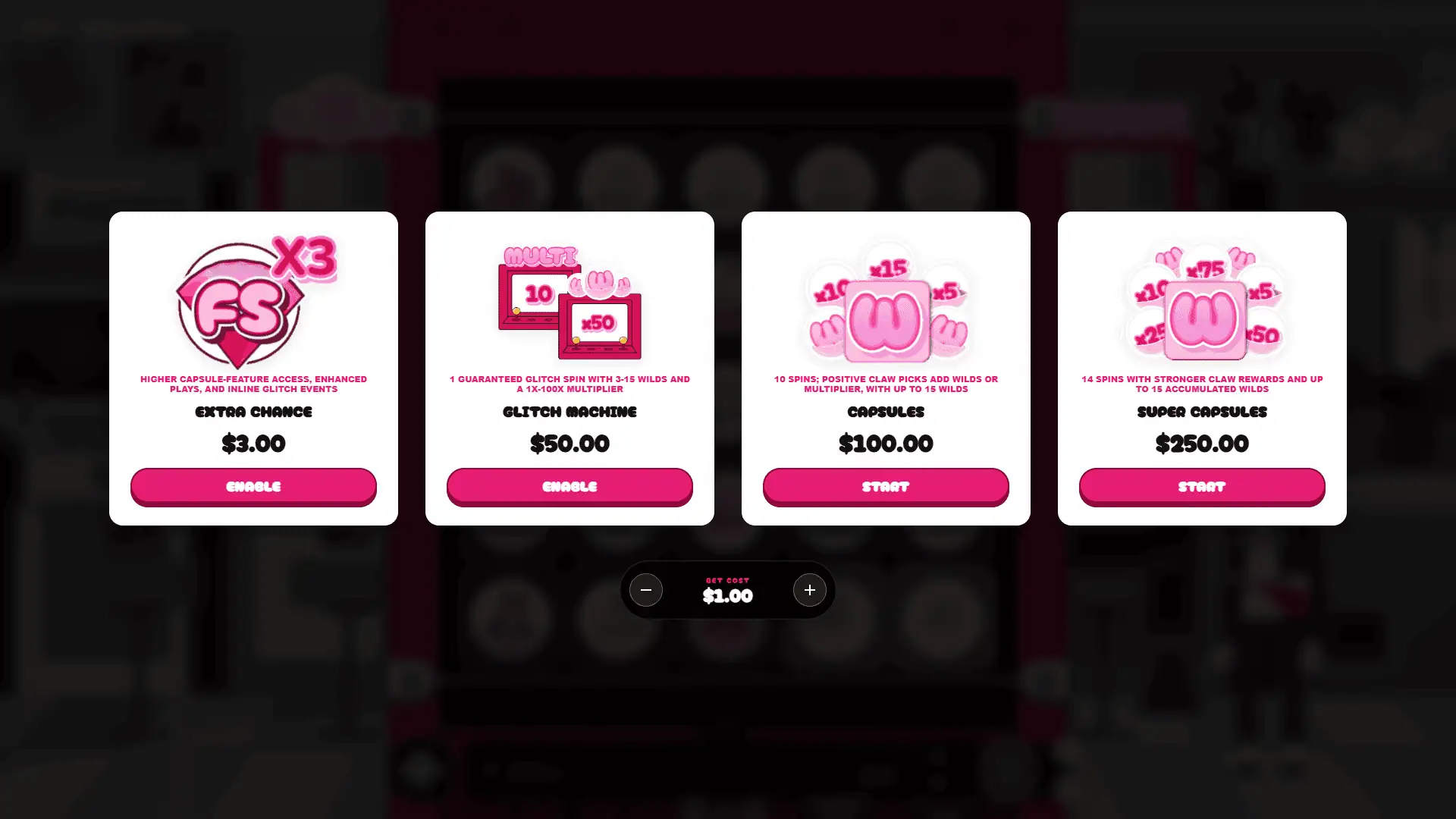 Pipee Capsule bonus buy menu