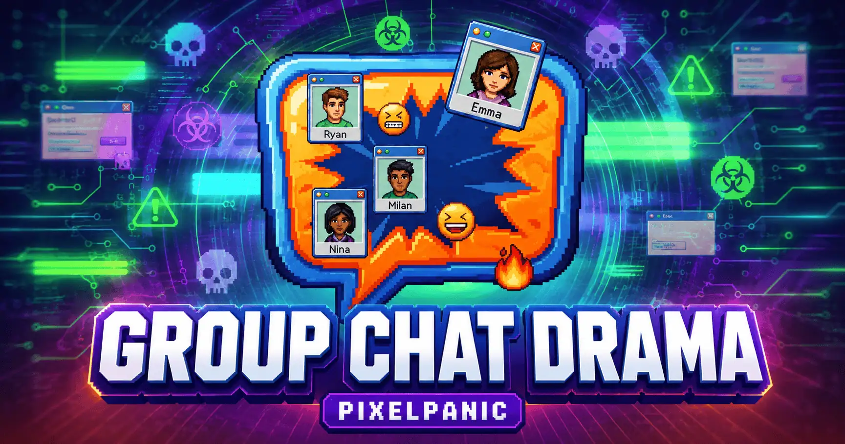 Group Chat Drama Slot Demo by Pixelpanic slot cover image