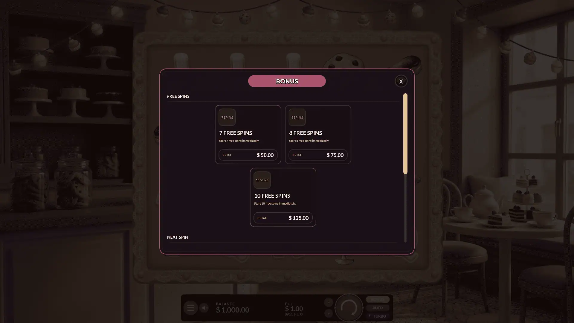 La P&acirc;tisserie bonus buy menu